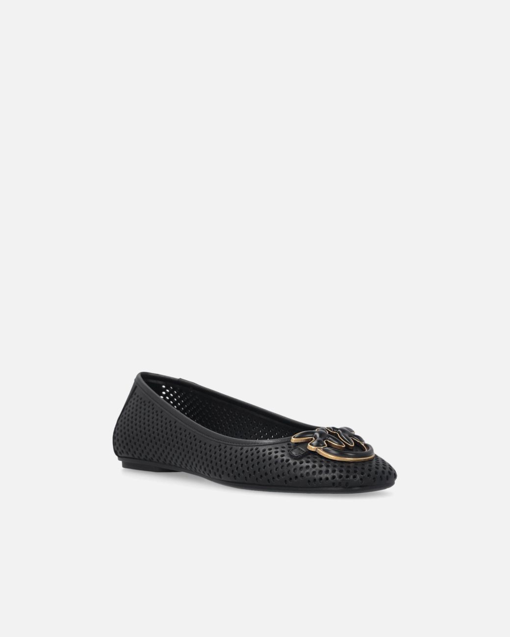 Pinko Black Love Birds Square Toe Ballerinas