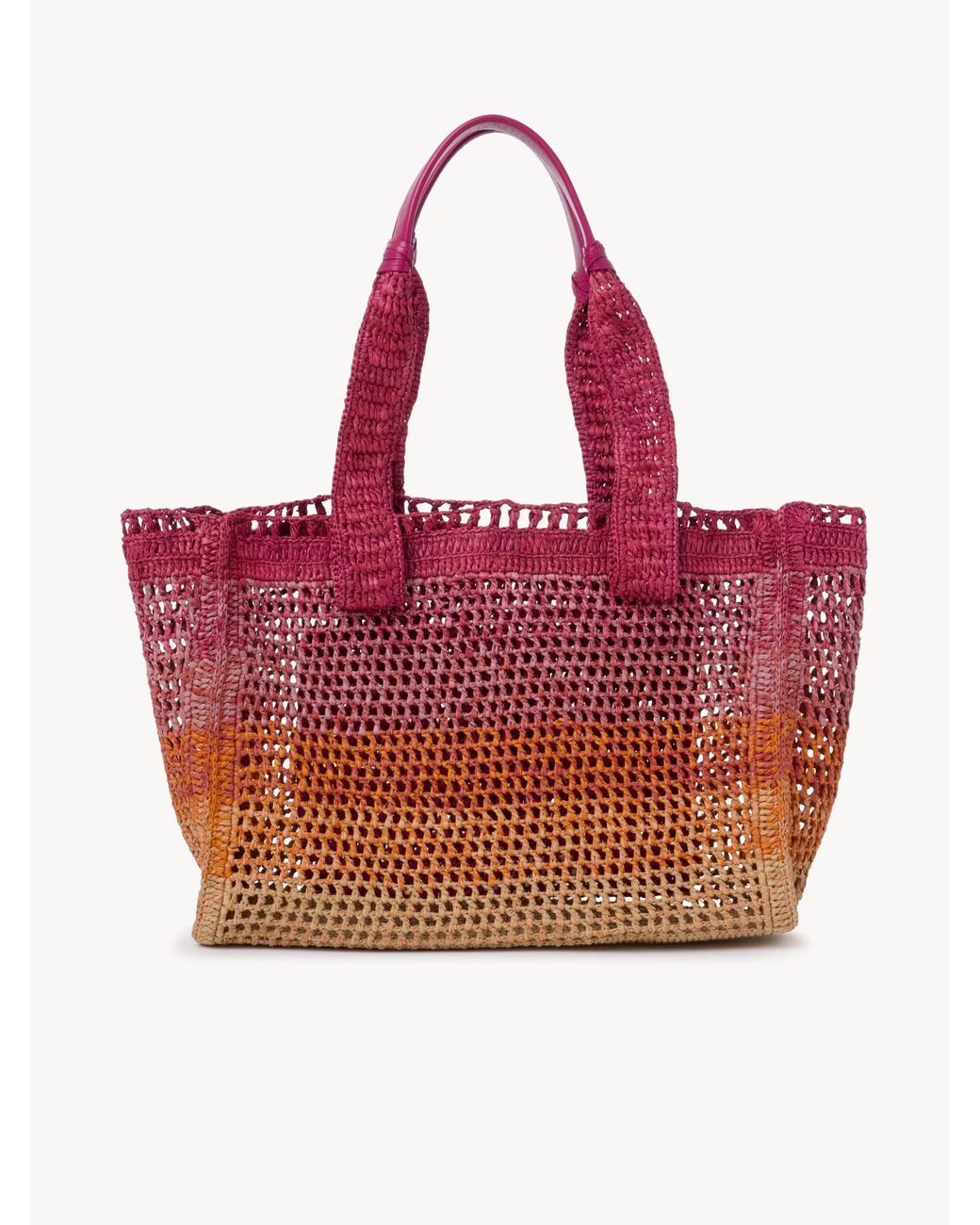 Chloé Red Chloé Summer Banana Open-Weave Tote Bag
