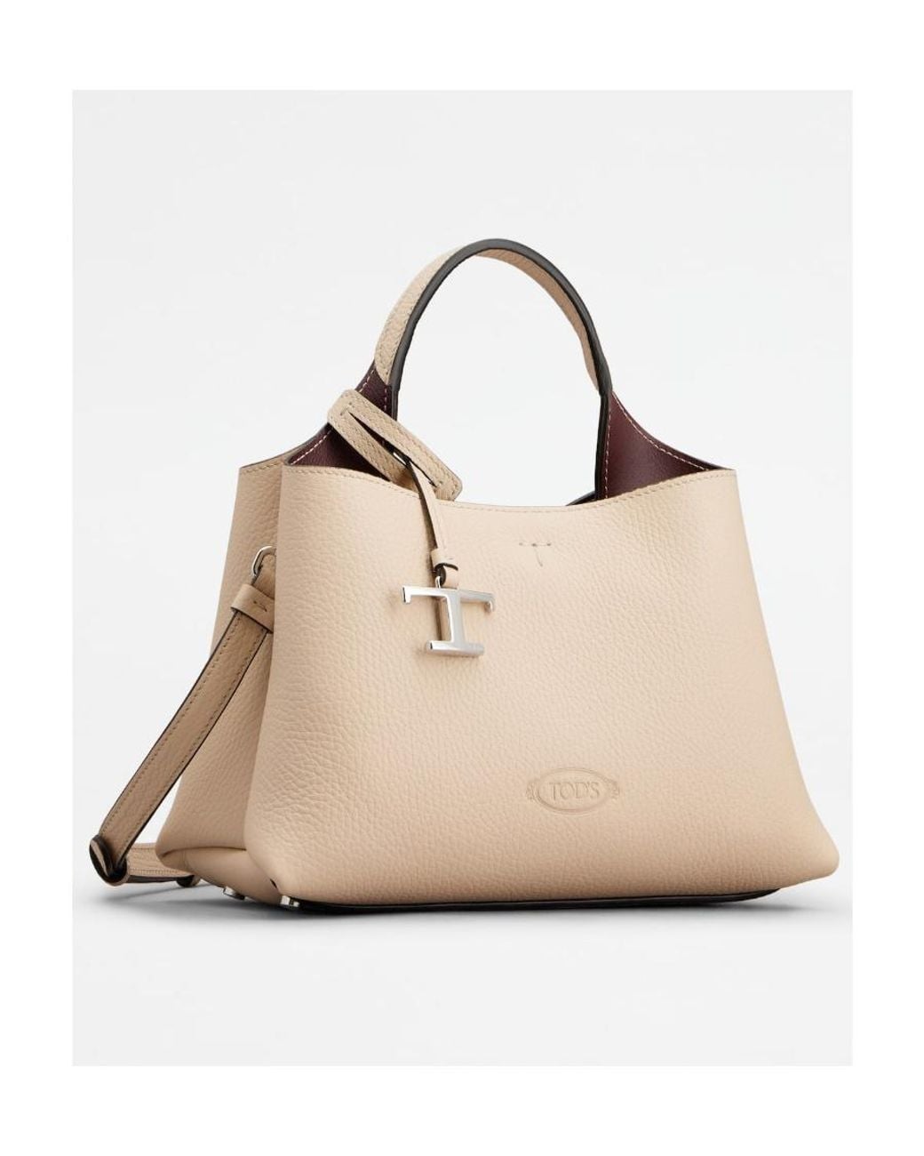 Tod's Natural Logo Embossed Mini Crossbody Bag