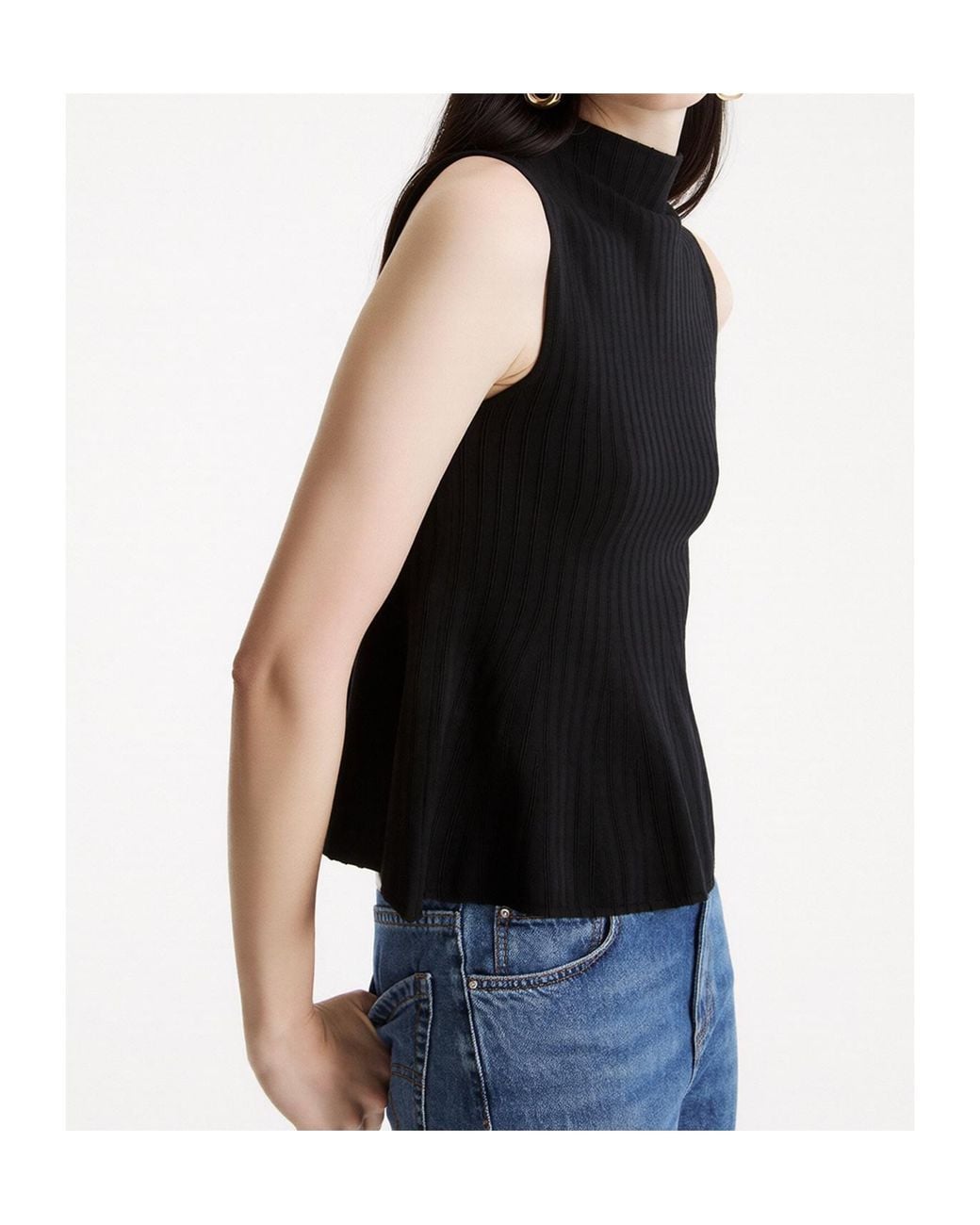 Marella Black Sleeveless Crewneck Top