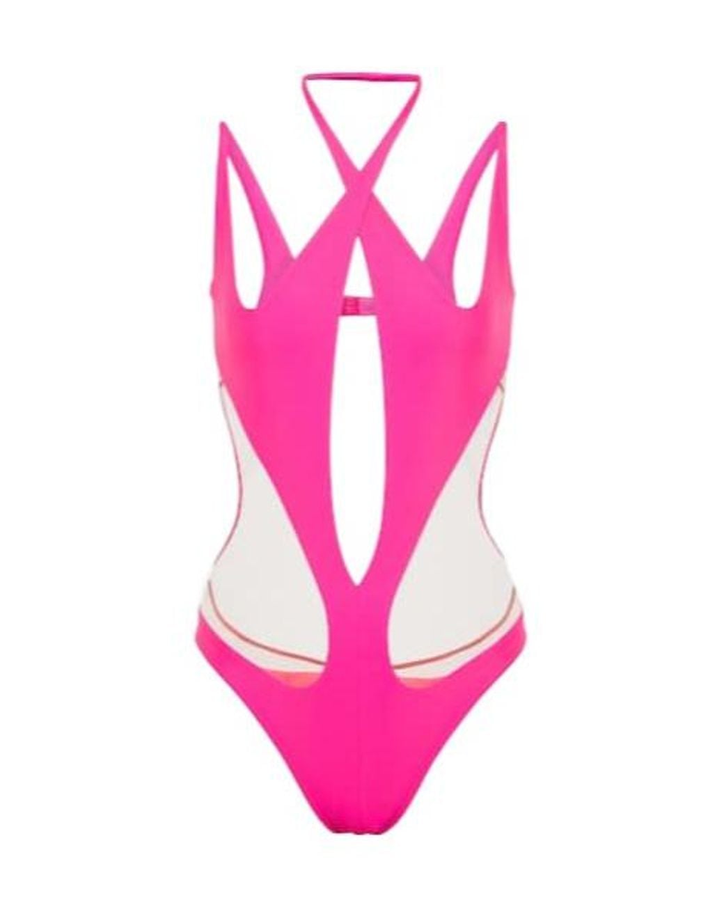 Mugler Pink Cutout Bodysuit