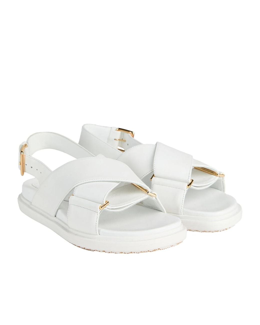 Marni White Minimalist Leather Sandals