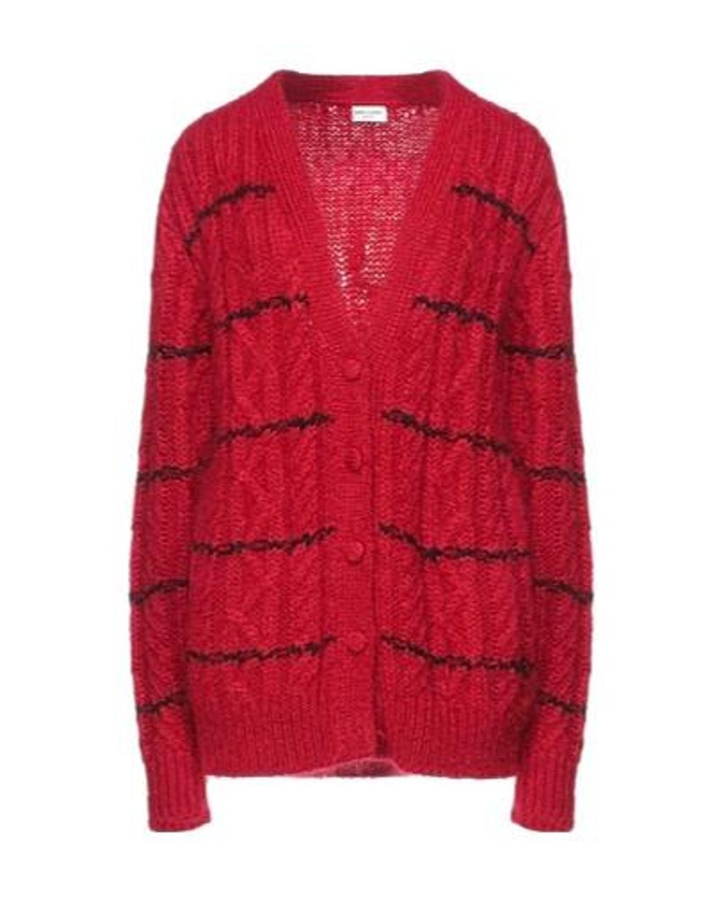 Saint Laurent Red Long-Sleeved Knitwear