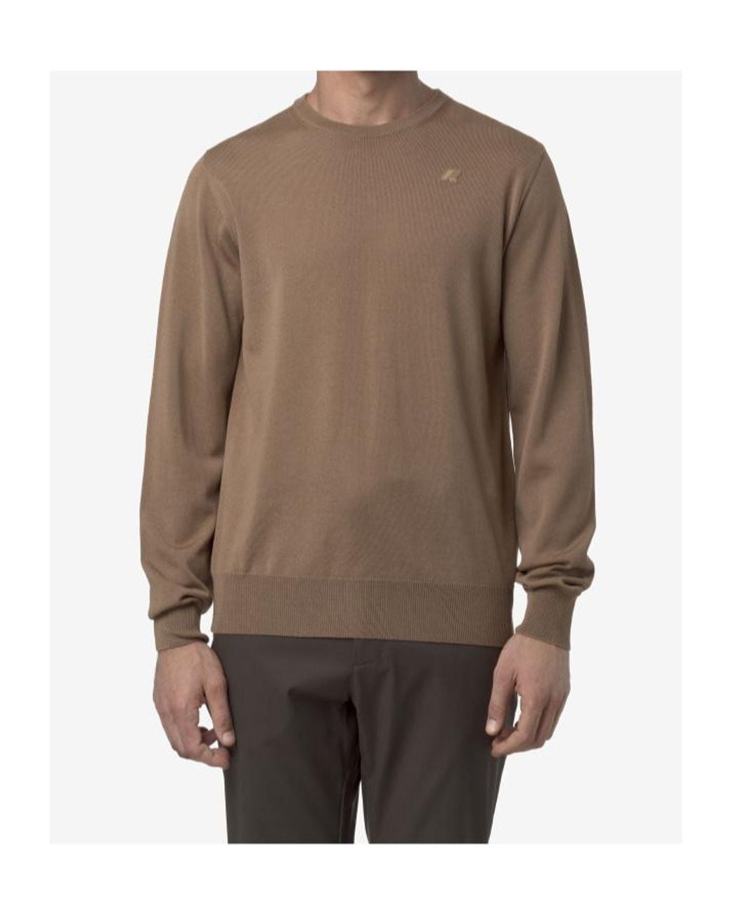 K-Way Brown Crew Neck Sweater for men