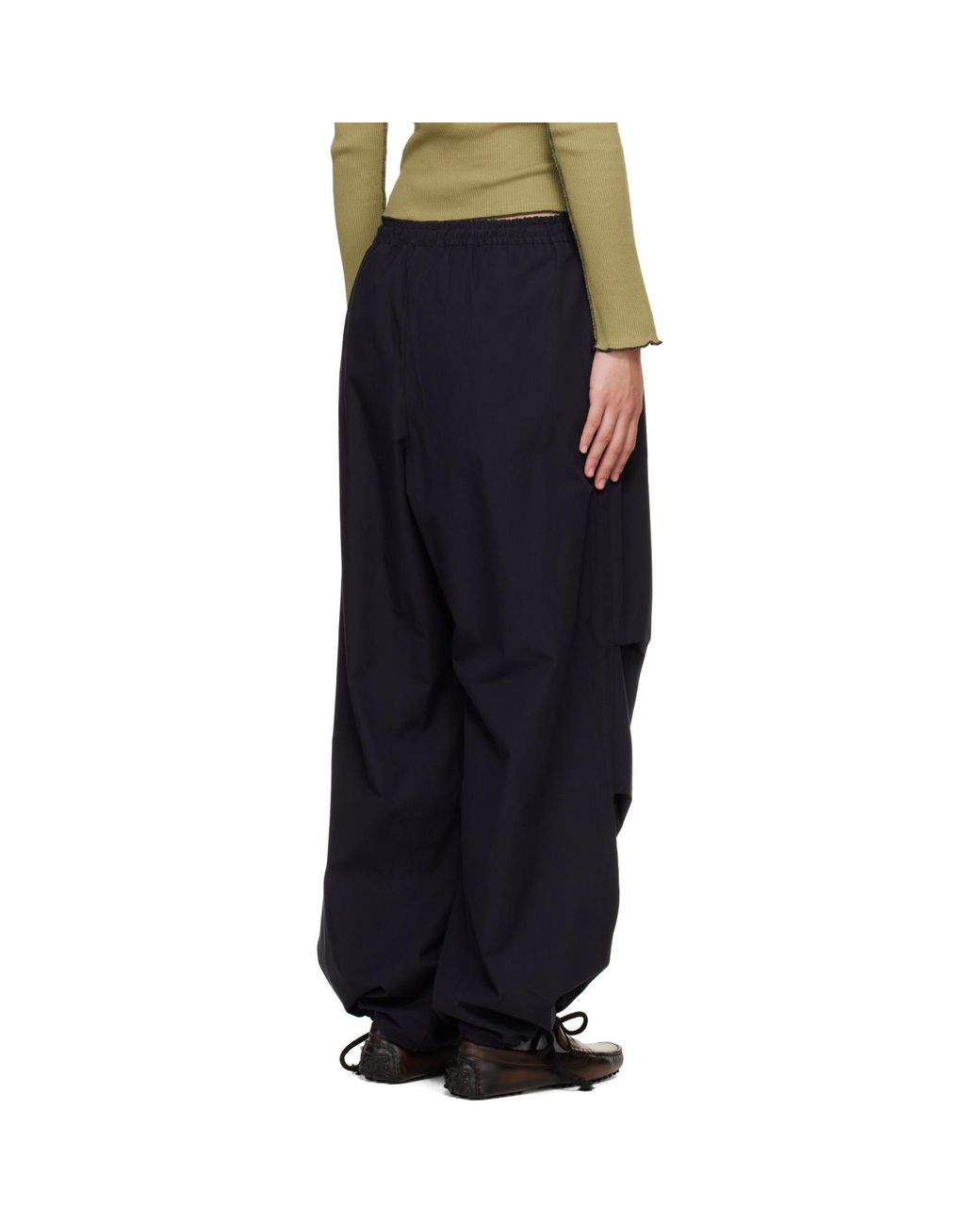 Baserange Black Uro Drawstring Trousers