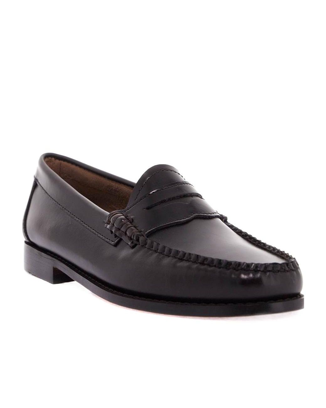 G.H.BASS Black Round Toe Loafers