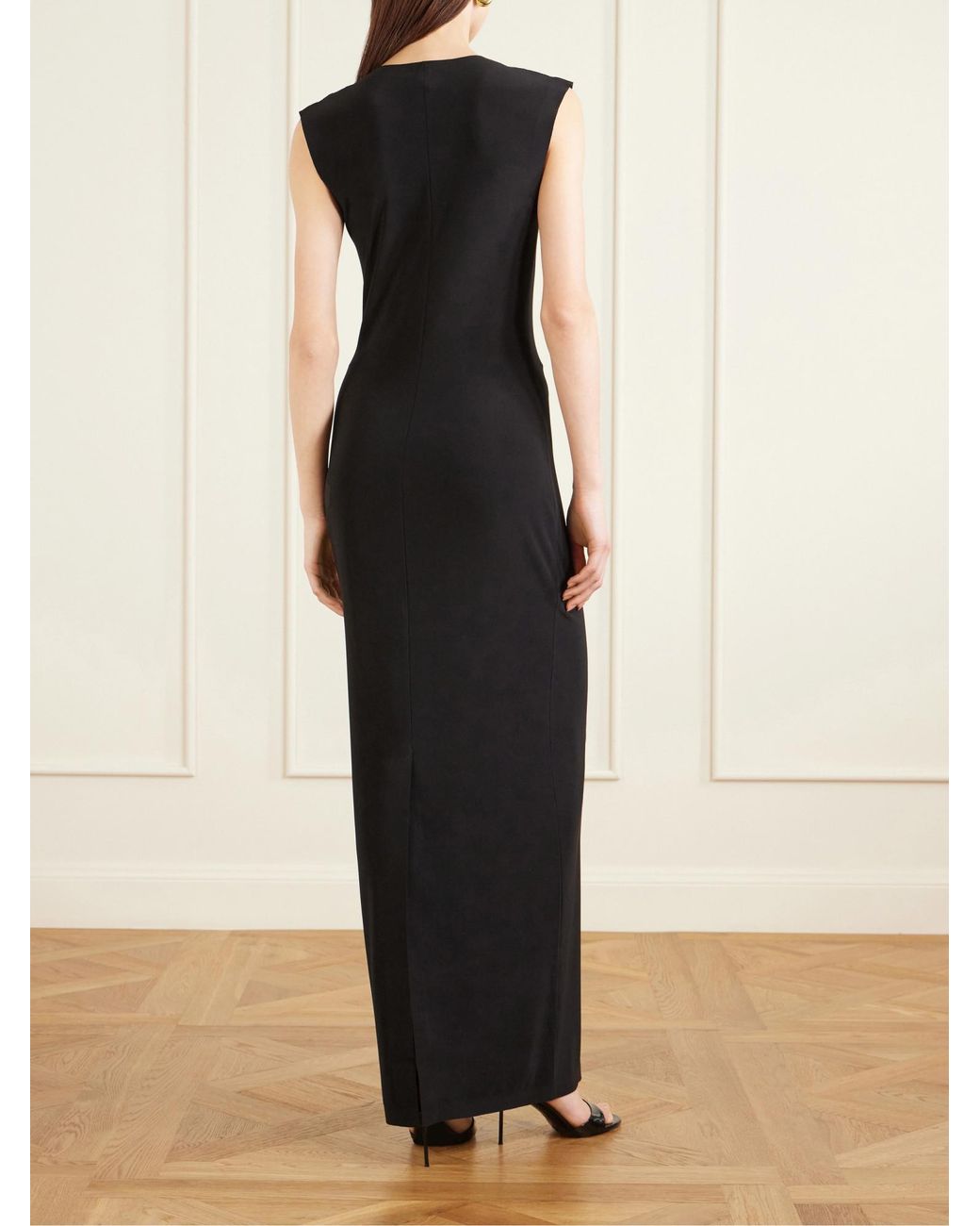 Norma Kamali Black Stretch-Crepe Maxi Dress