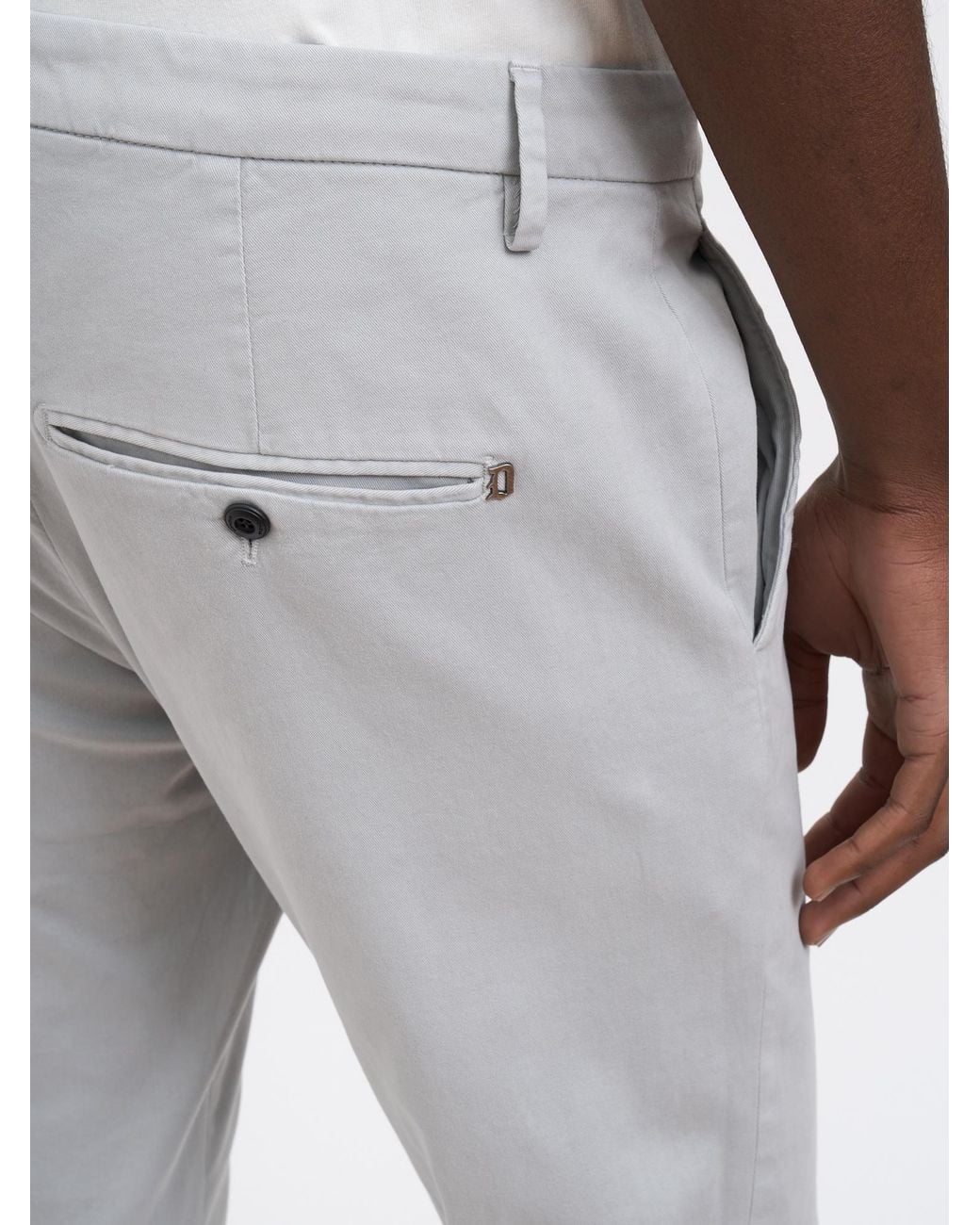 Dondup Gray Tapered-Fit Casual Trousers With Zip Details for men