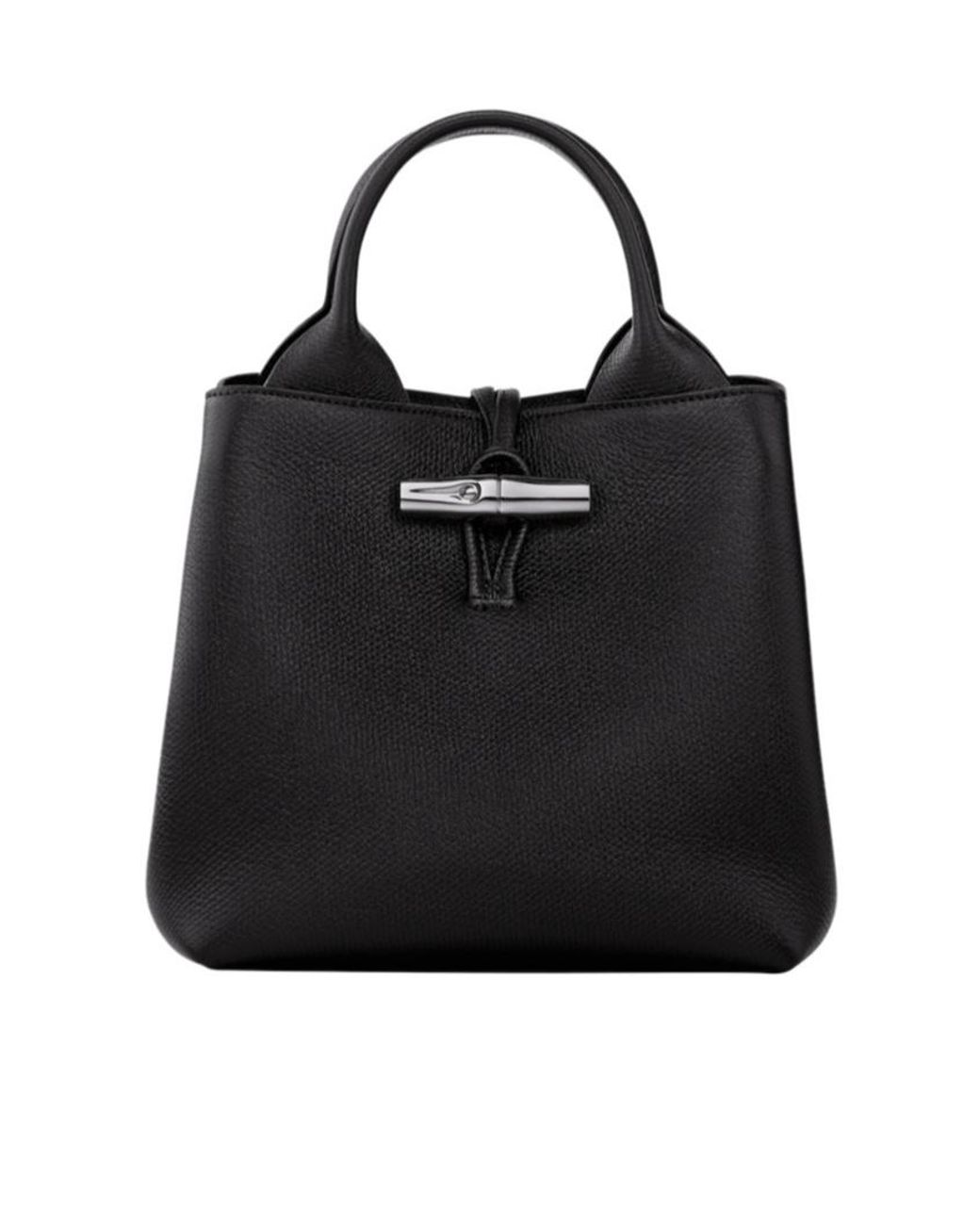 Longchamp Black Le Roseau S Top Handle Bag