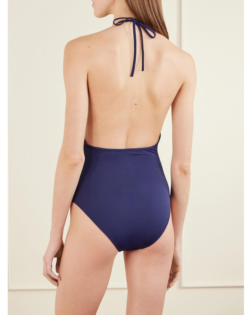 Gucci Blue One-Piece Swimsuit With Clamps