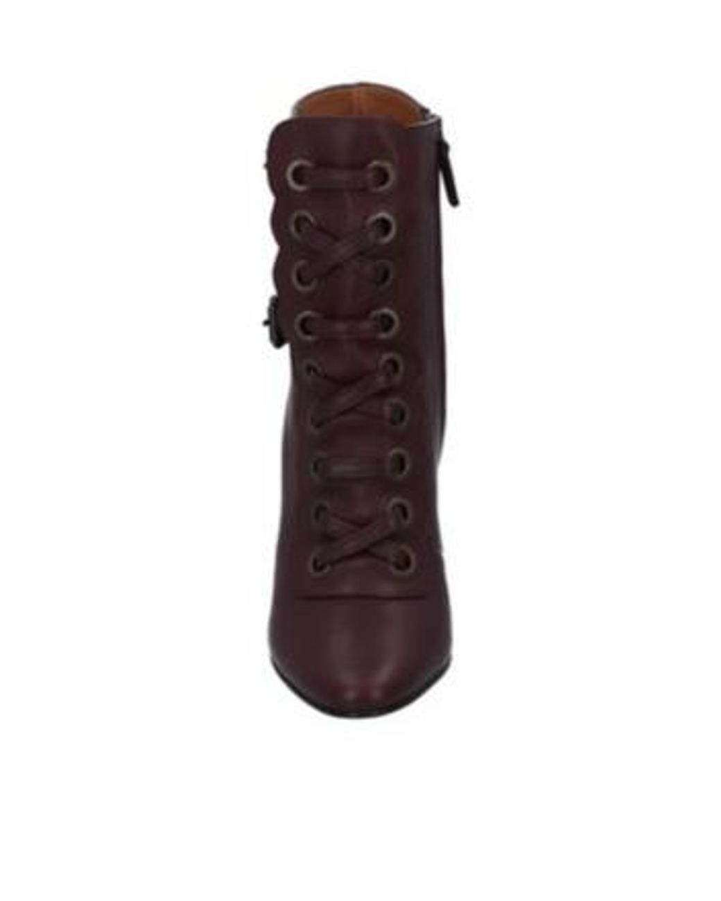 Chloé Purple Solid-Color Lace-Up Ankle Boots