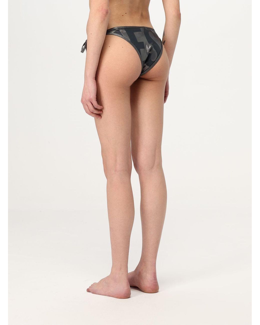 DIESEL Gray Oval-D Self-Tied Bikini Bottoms