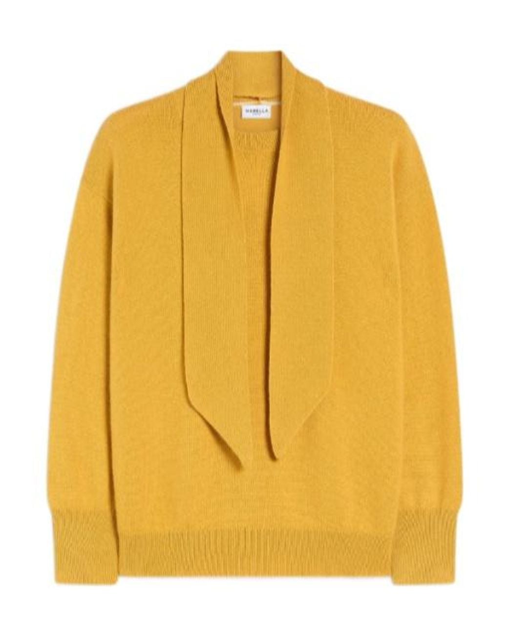 Marella Yellow Cashmere And Wool Crew-Neck Jumper
