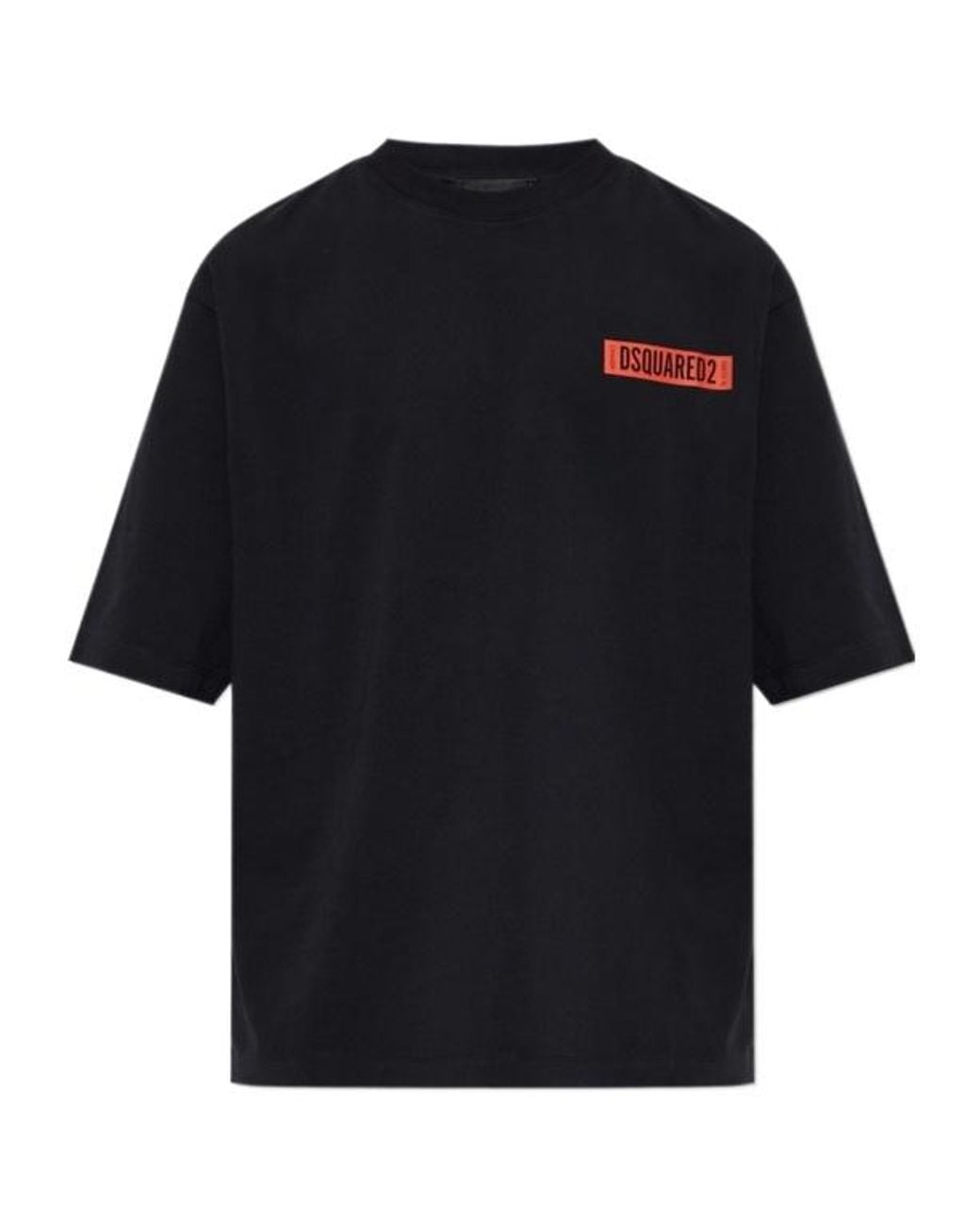 DSquared² Black Ski-Pass Print Loose Fit T-Shirt for men