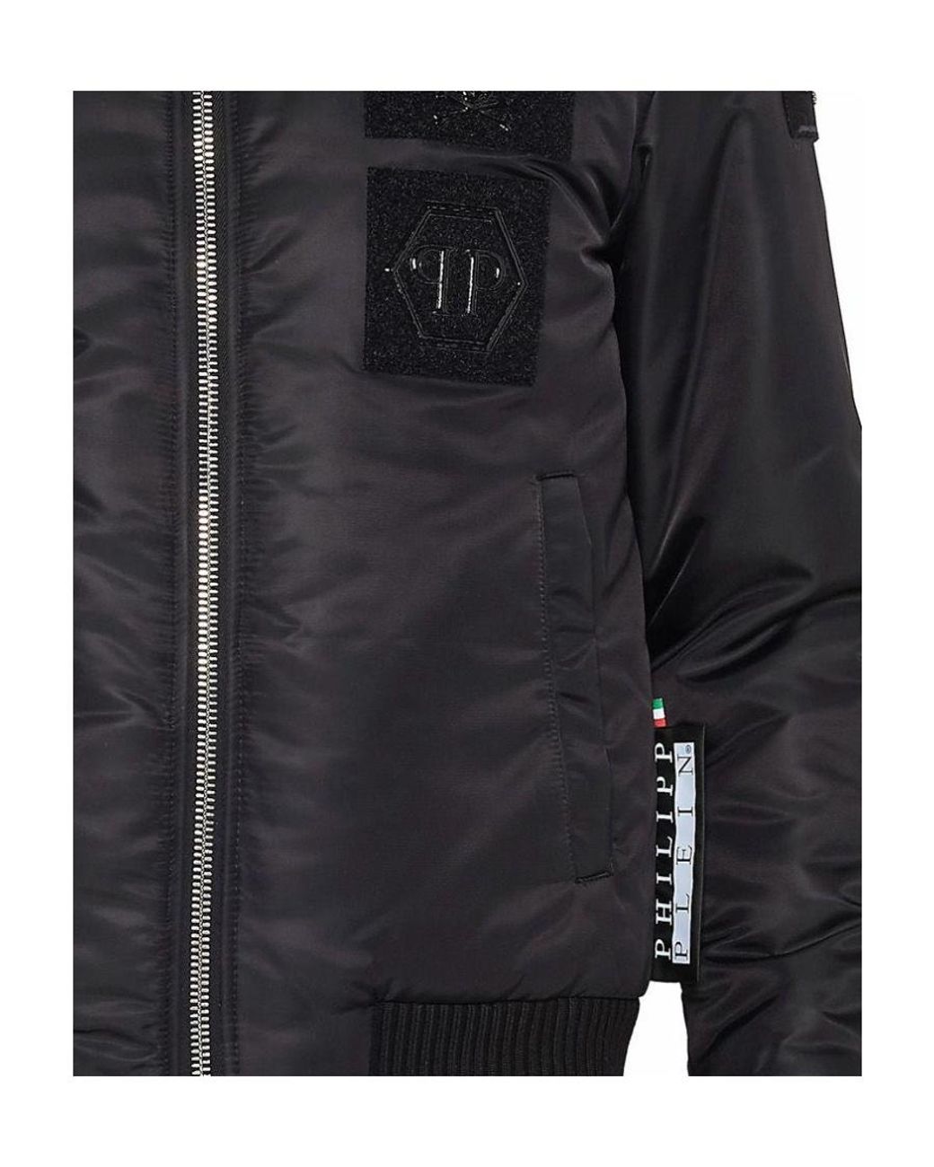 Philipp Plein Black Logo Casual Jacket for men
