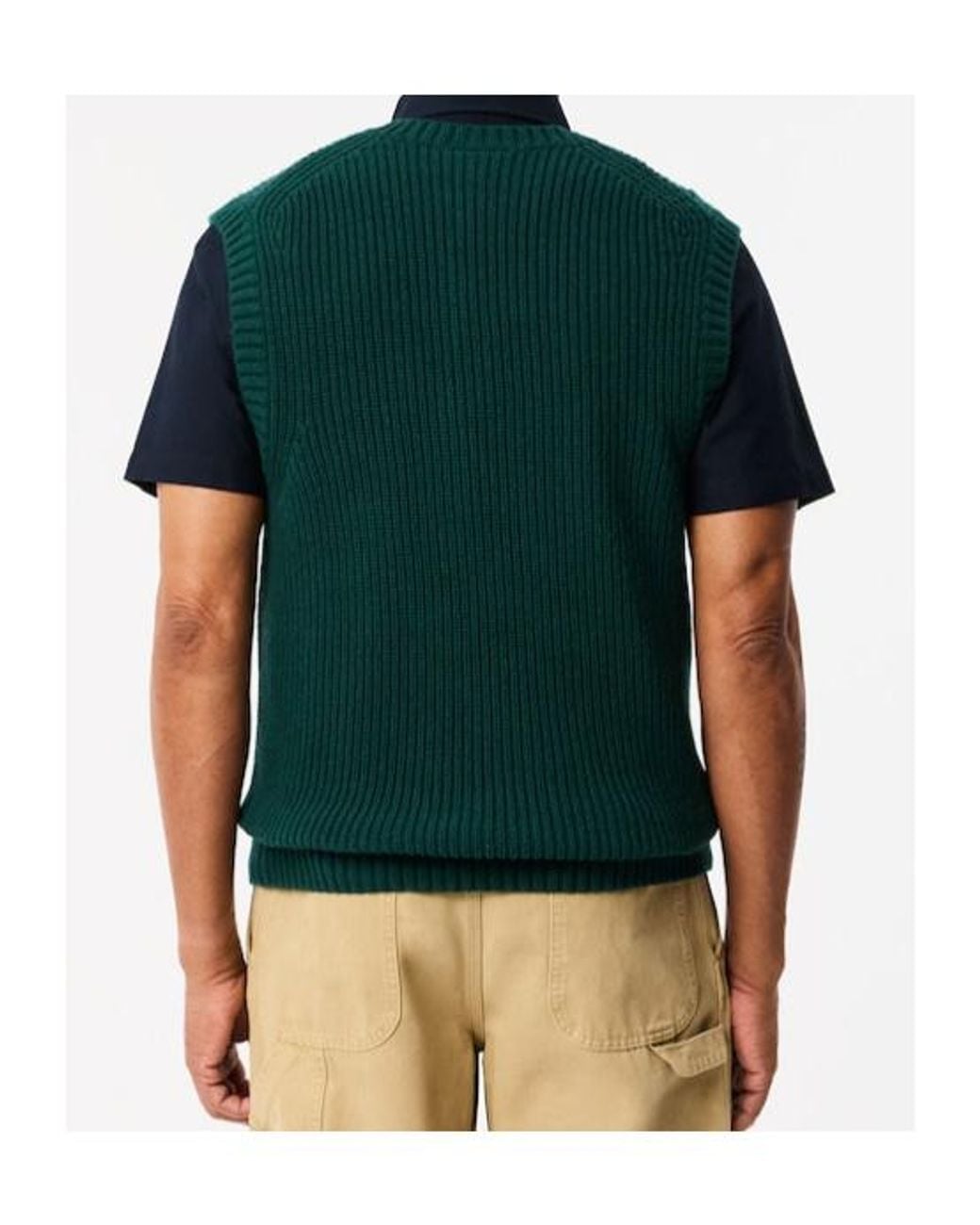 Lacoste Green Sleeveless Wool Vest for men
