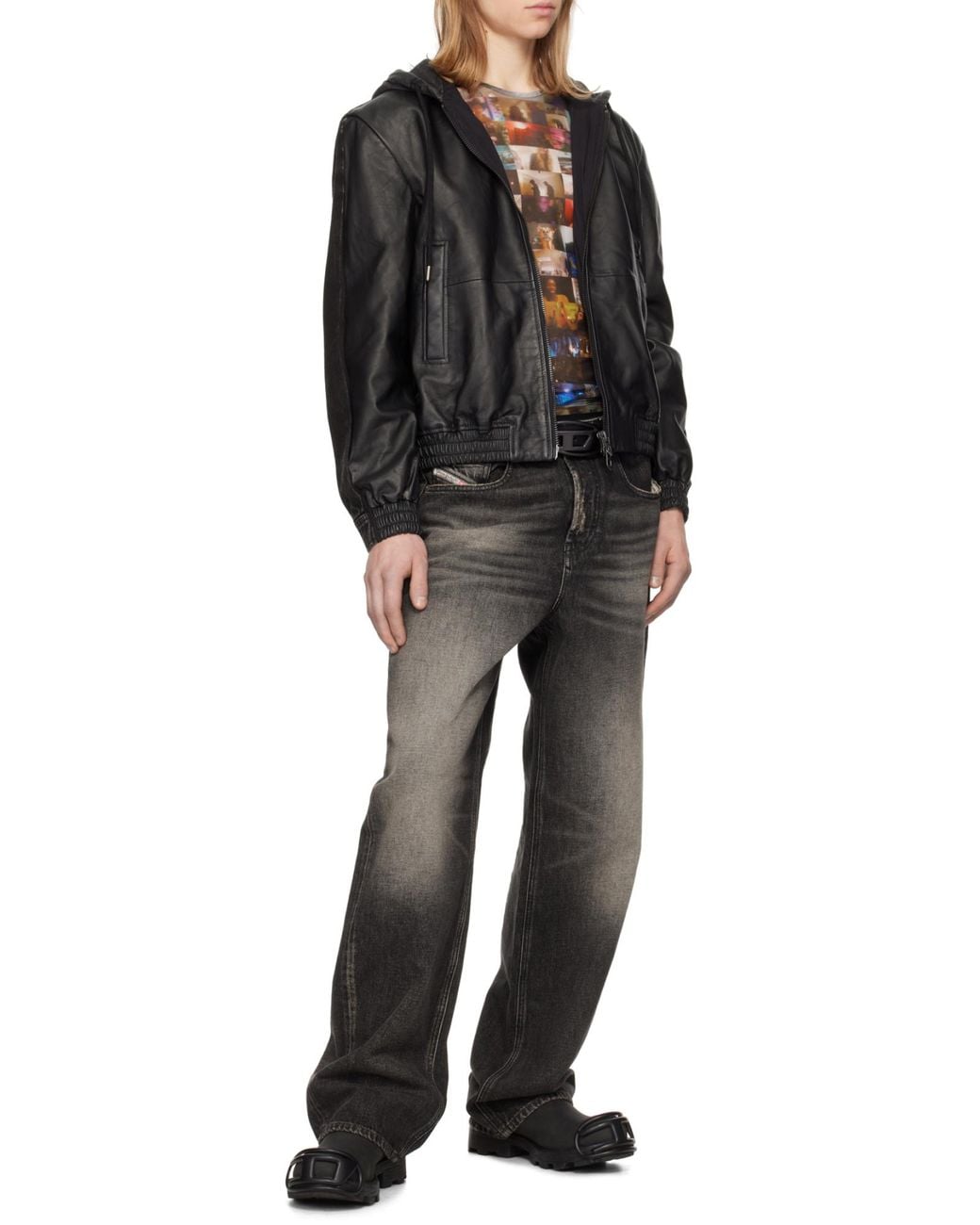 DIESEL Black L-Ochs Zip-Up Long-Sleeved Jacket for men