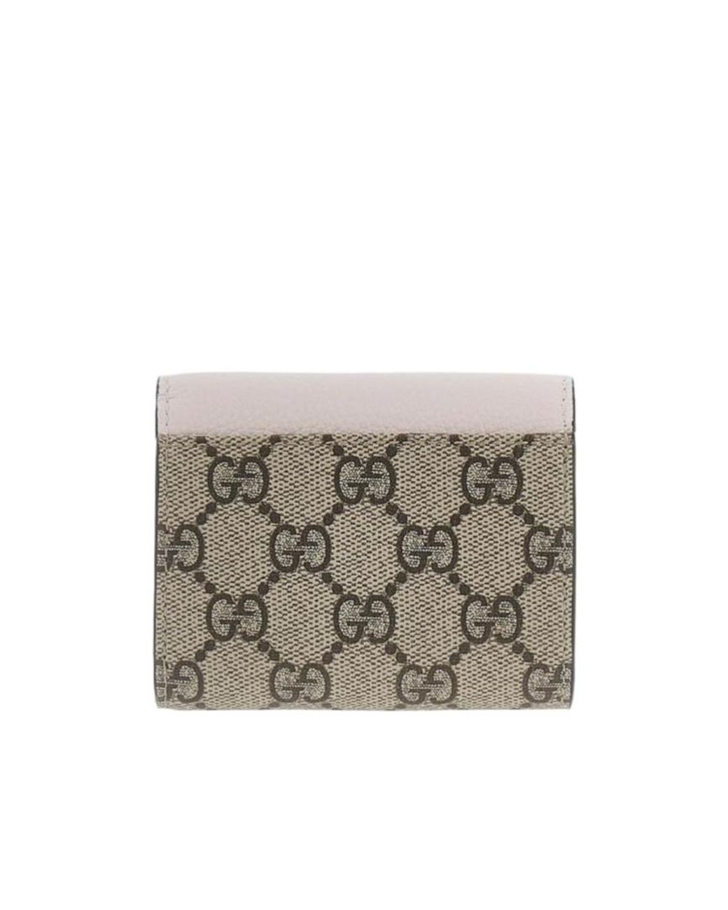 Gucci White Bi-Color Gg Marmont Mini Wallet