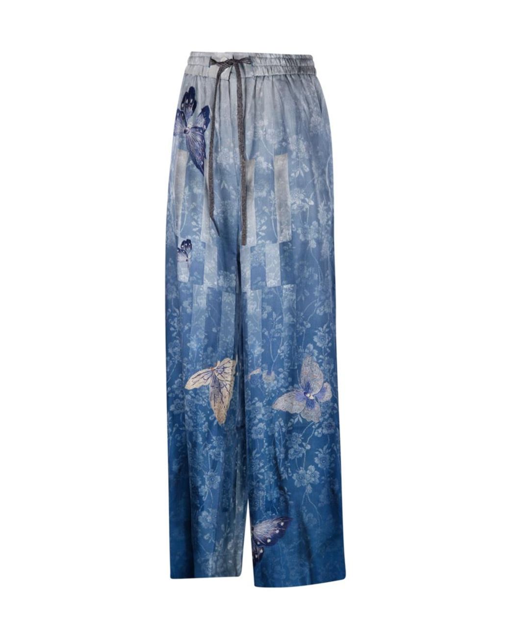 Pierre Louis Mascia Blue Aloe Wide-Leg Pants