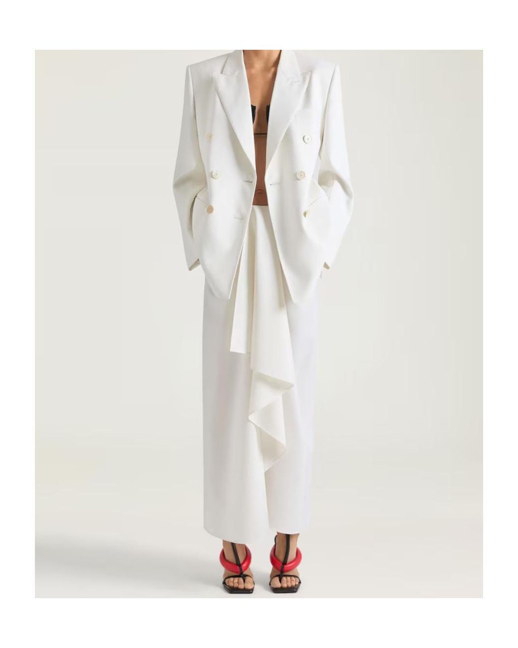 Givenchy White Button-Up Double Breasted Jacket