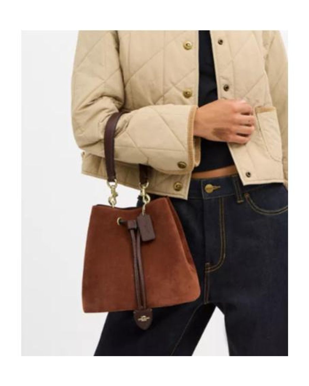 COACH Brown Rowan Bucket Bag