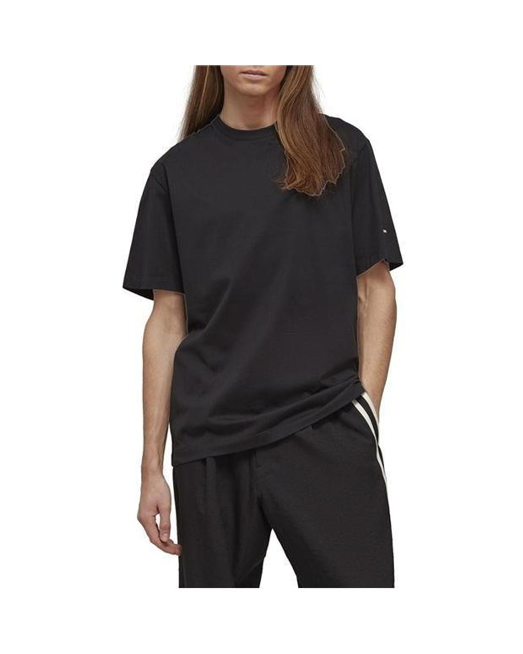 Y-3 Black Item O-Neck Short-Sleeved T-Shirt for men