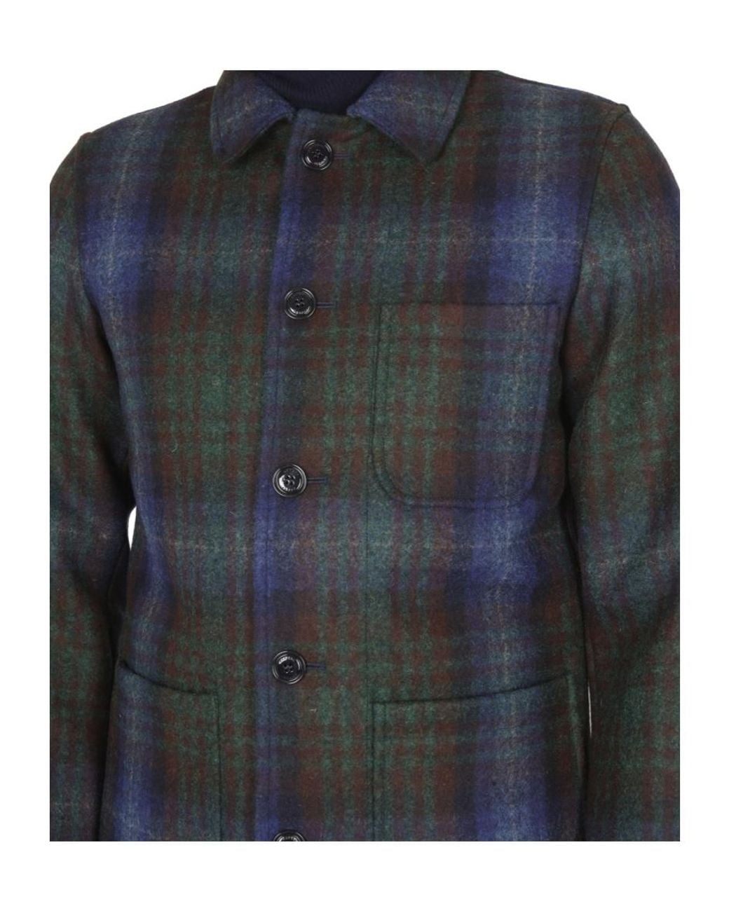 Aspesi Blue Tadao Buttoned Jacket for men
