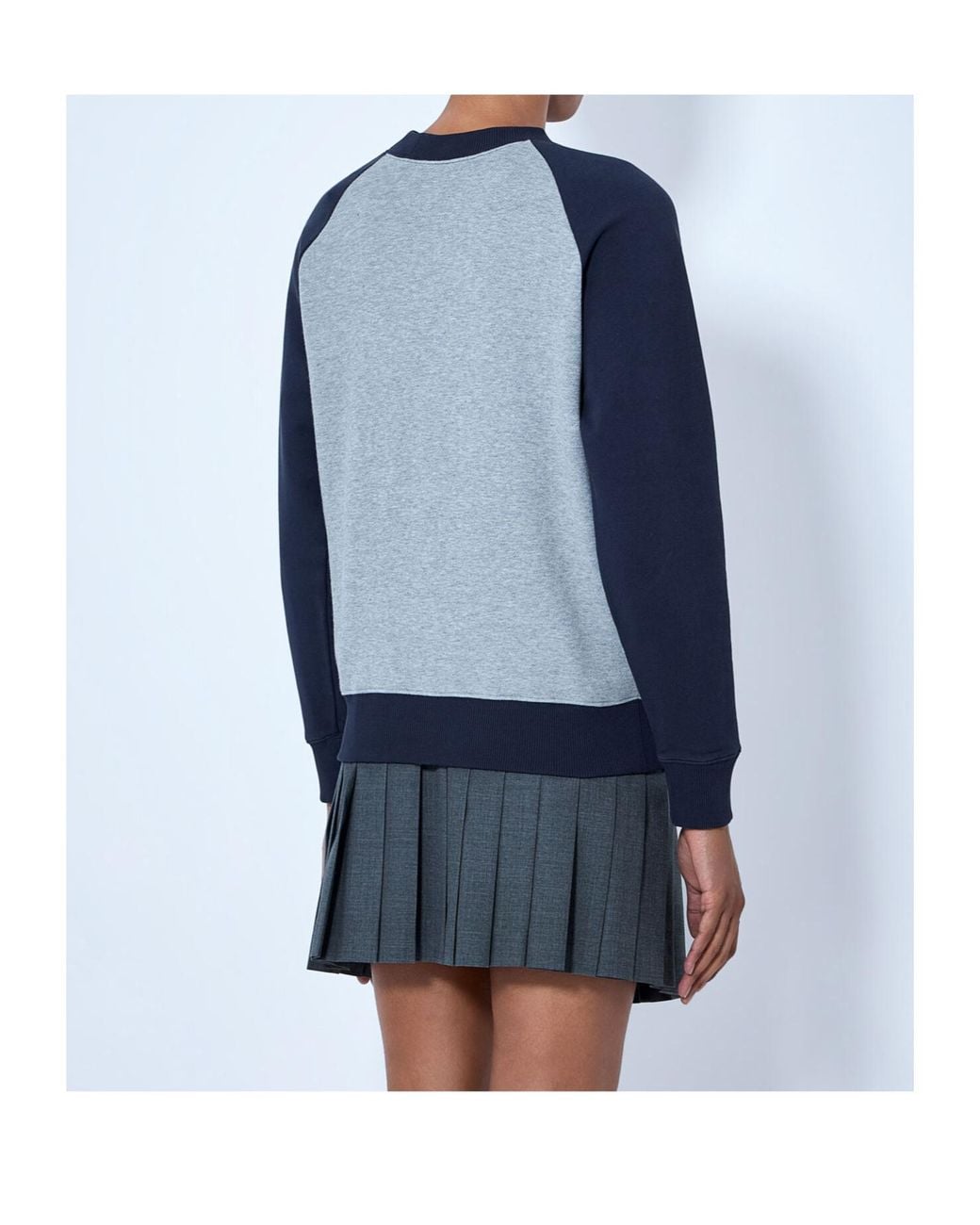 Miu Miu Blue Raglan-Sleeve Logo-Embroidered Sweatshirt