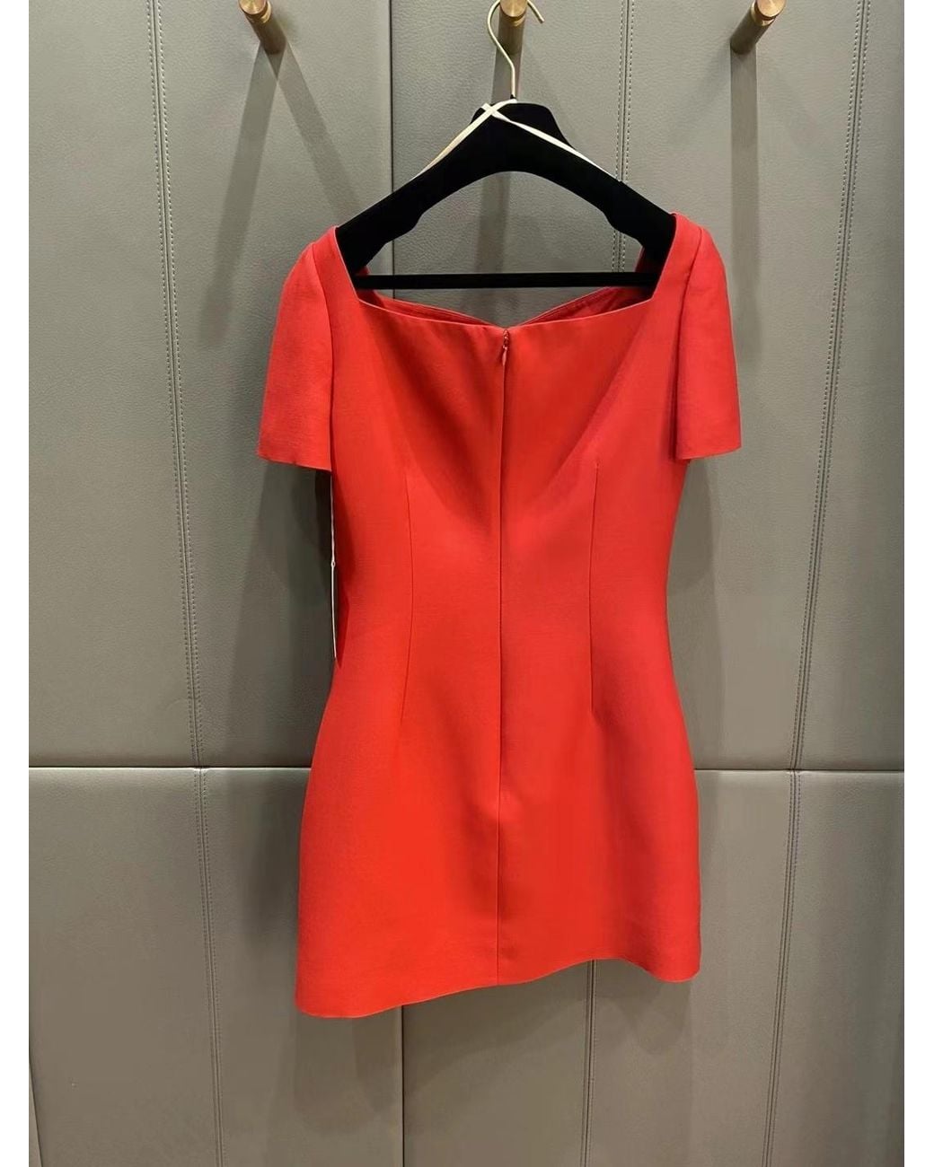 Valentino Red Sweetheart-Neck Minidress