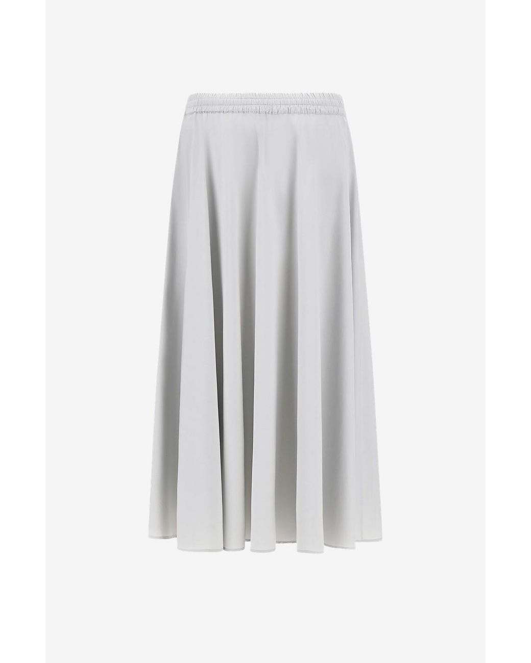 Herno Gray Drawstring Flared Midi Skirt