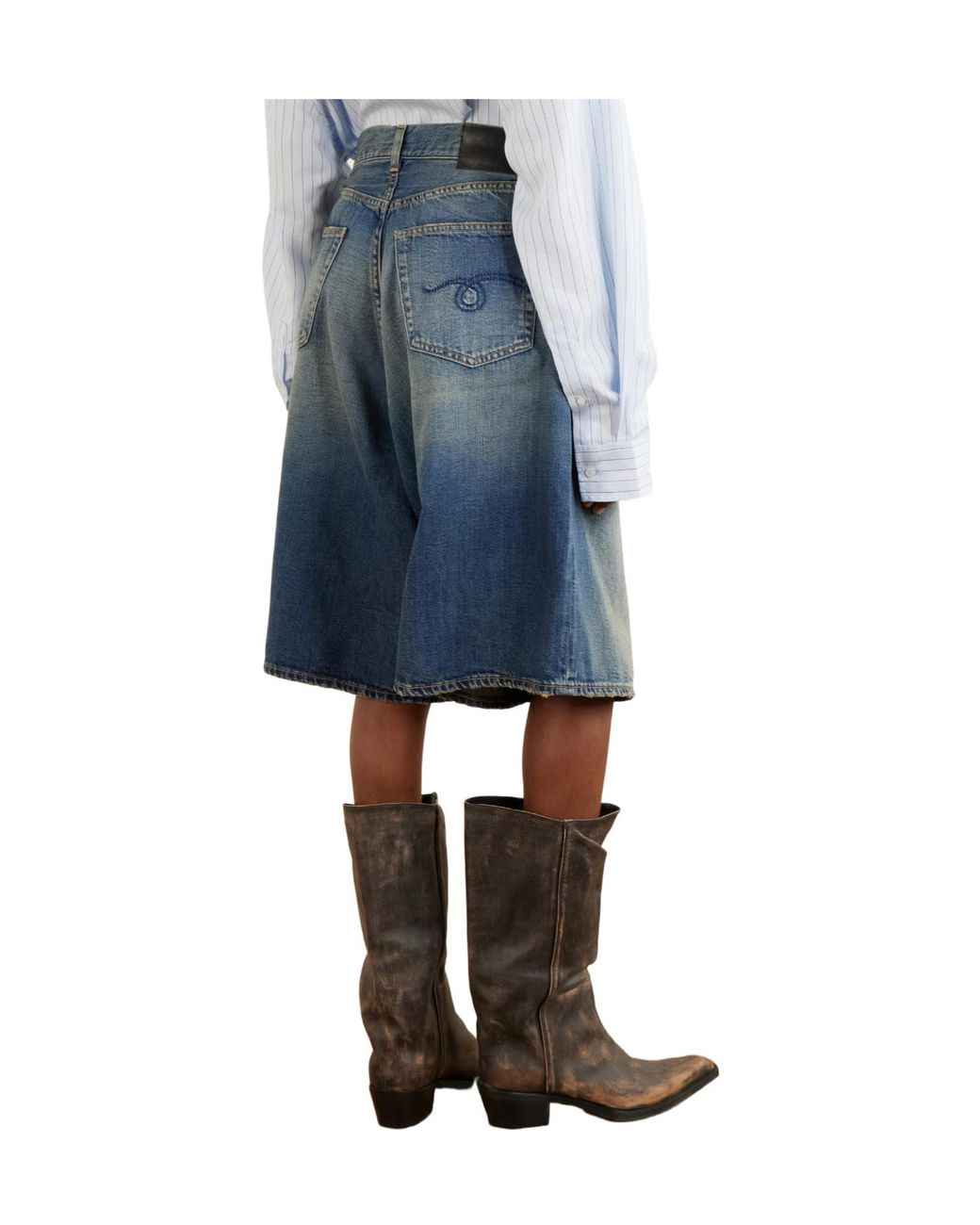R13 Blue Denim Shorts