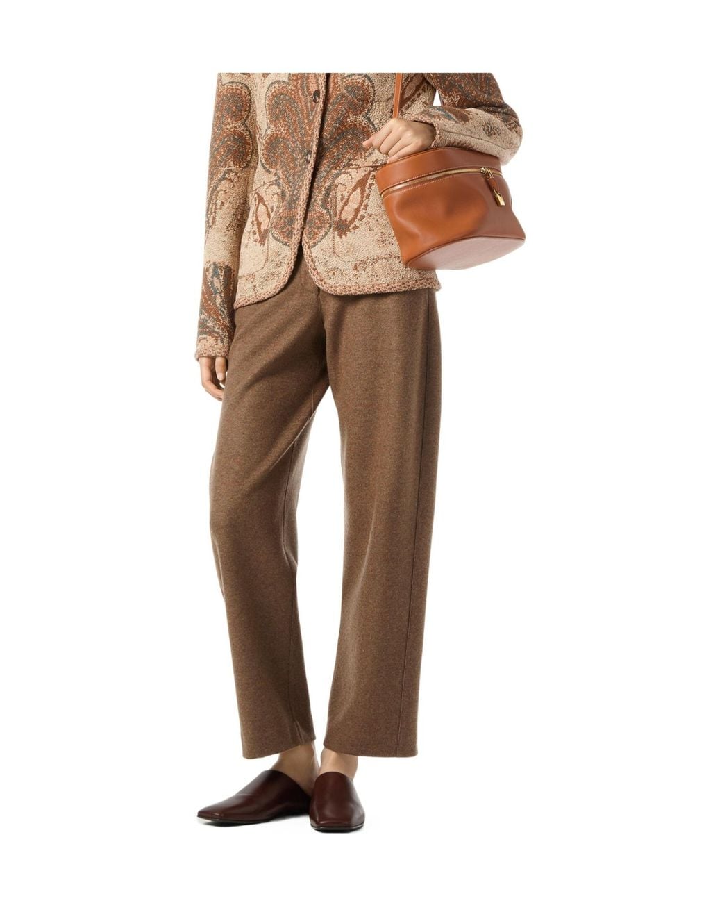 Loro Piana Brown Rio Bodro Straight-Leg Pants