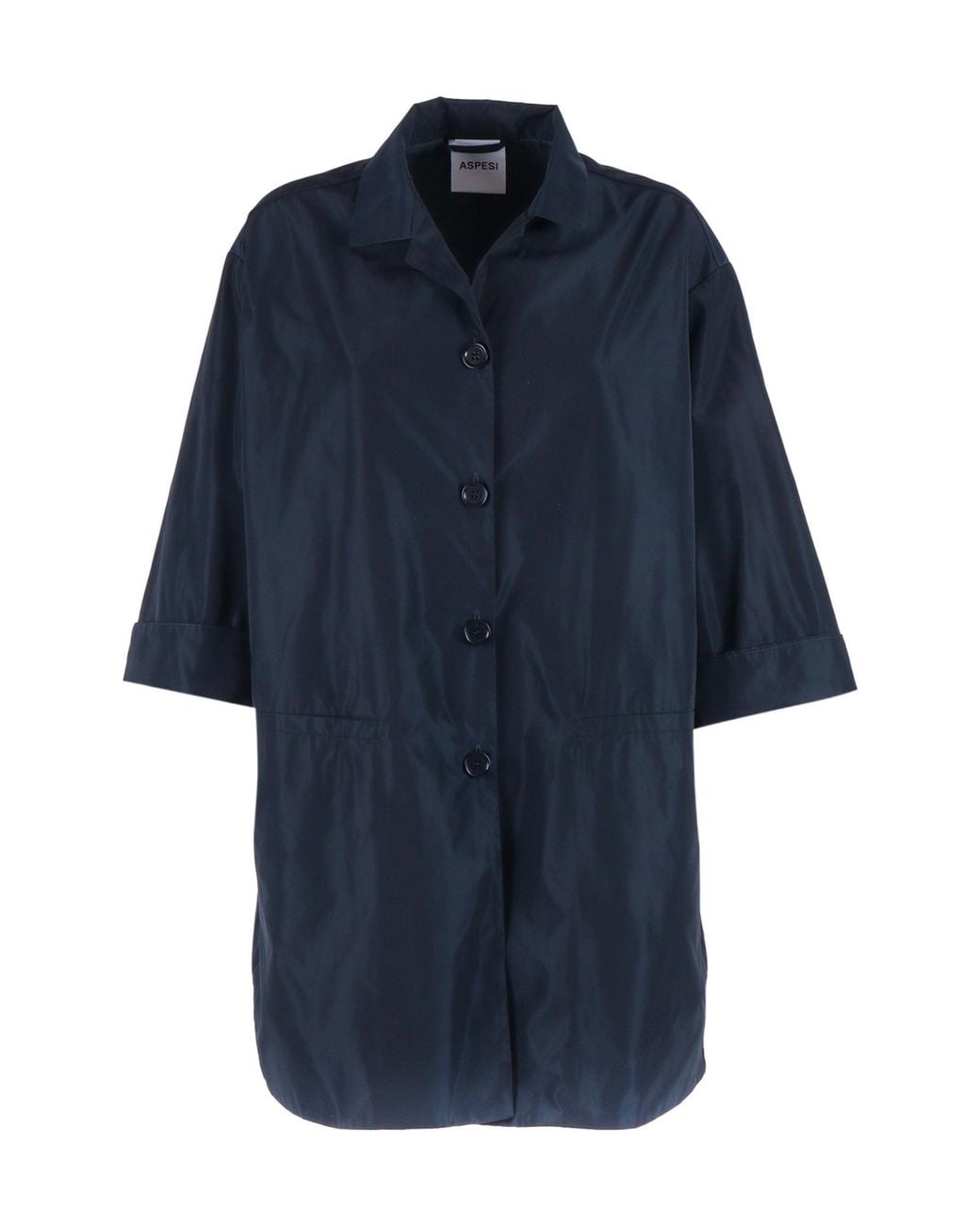 Aspesi Blue Button-Down Donna Coat