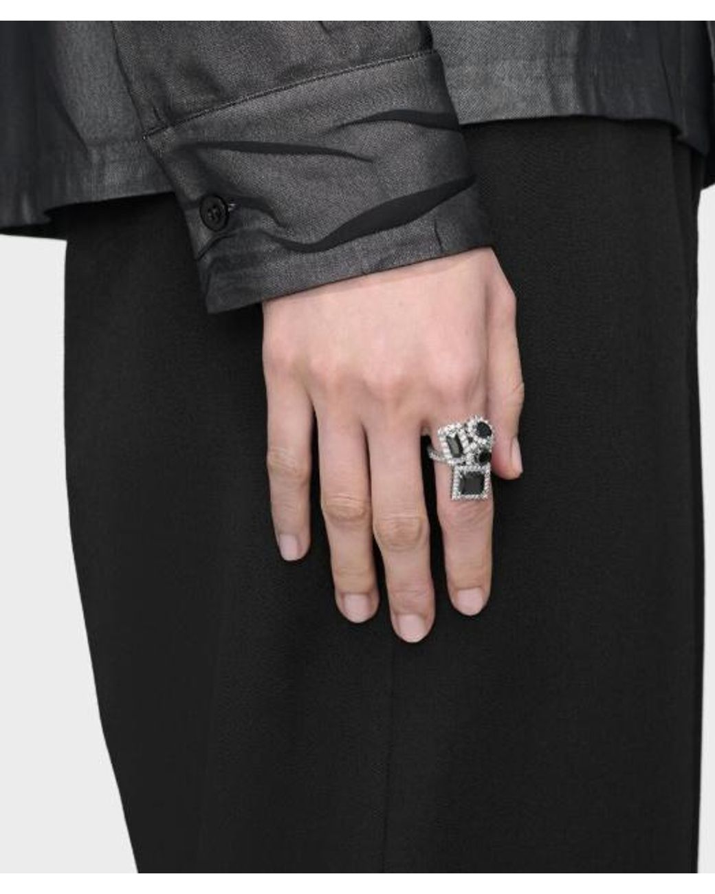 Maison Margiela Gray Embellished Cluster Ring