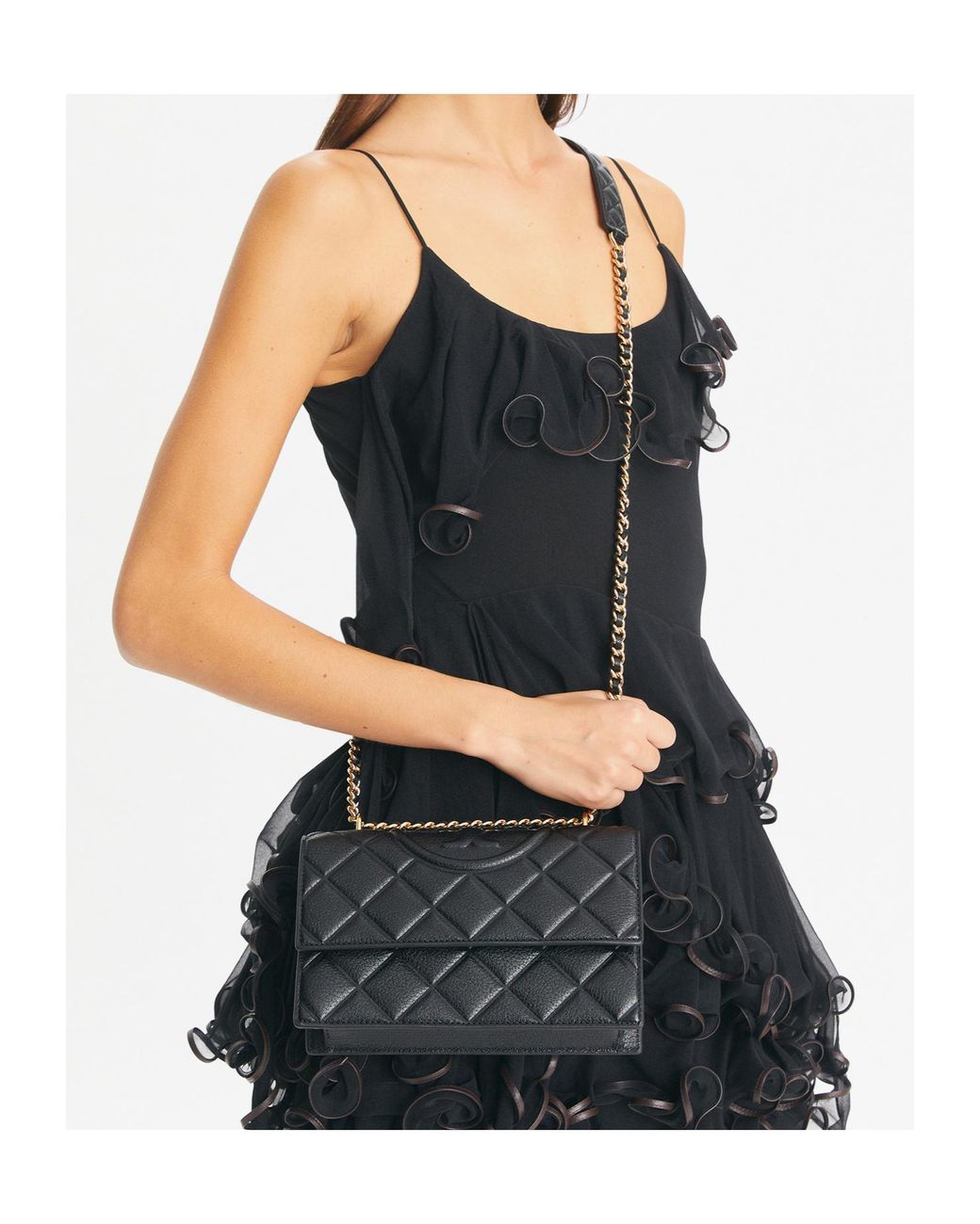 Tory Burch Black Small Fleming Convertible Shoulder Bag