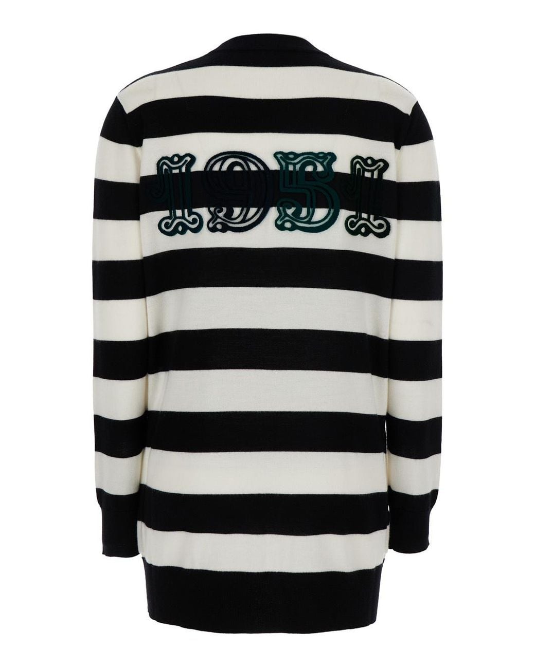 Max Mara Black And Wool Cardigan With Embroidery Virgin Tops