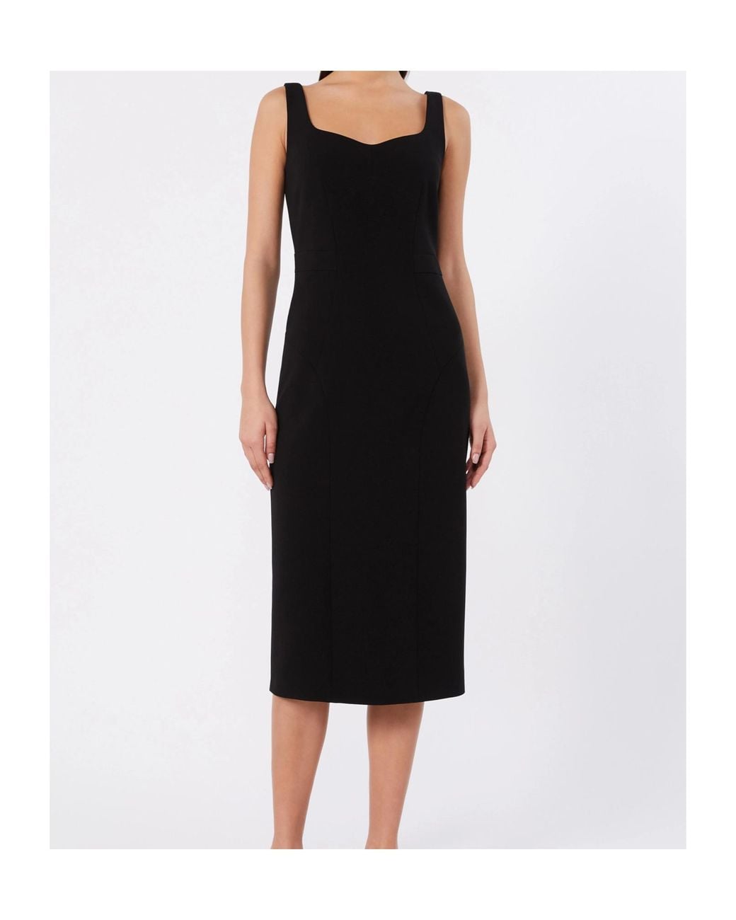 Max Mara Black Studio Mstsala Sweetheart Midi Dress