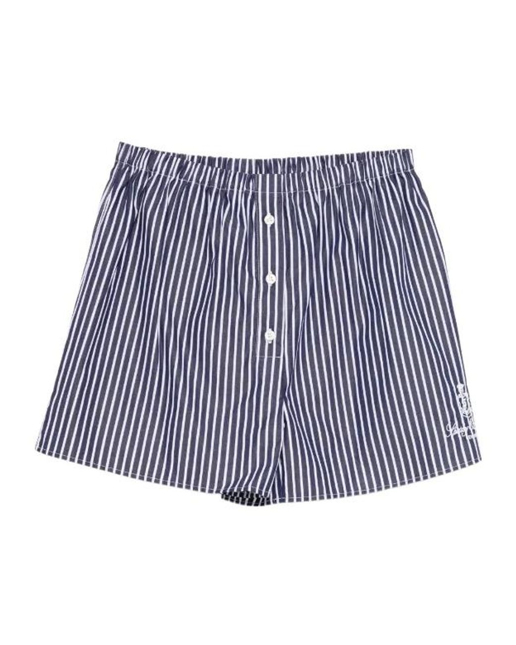 Sporty & Rich Blue Vendome Striped Shorts