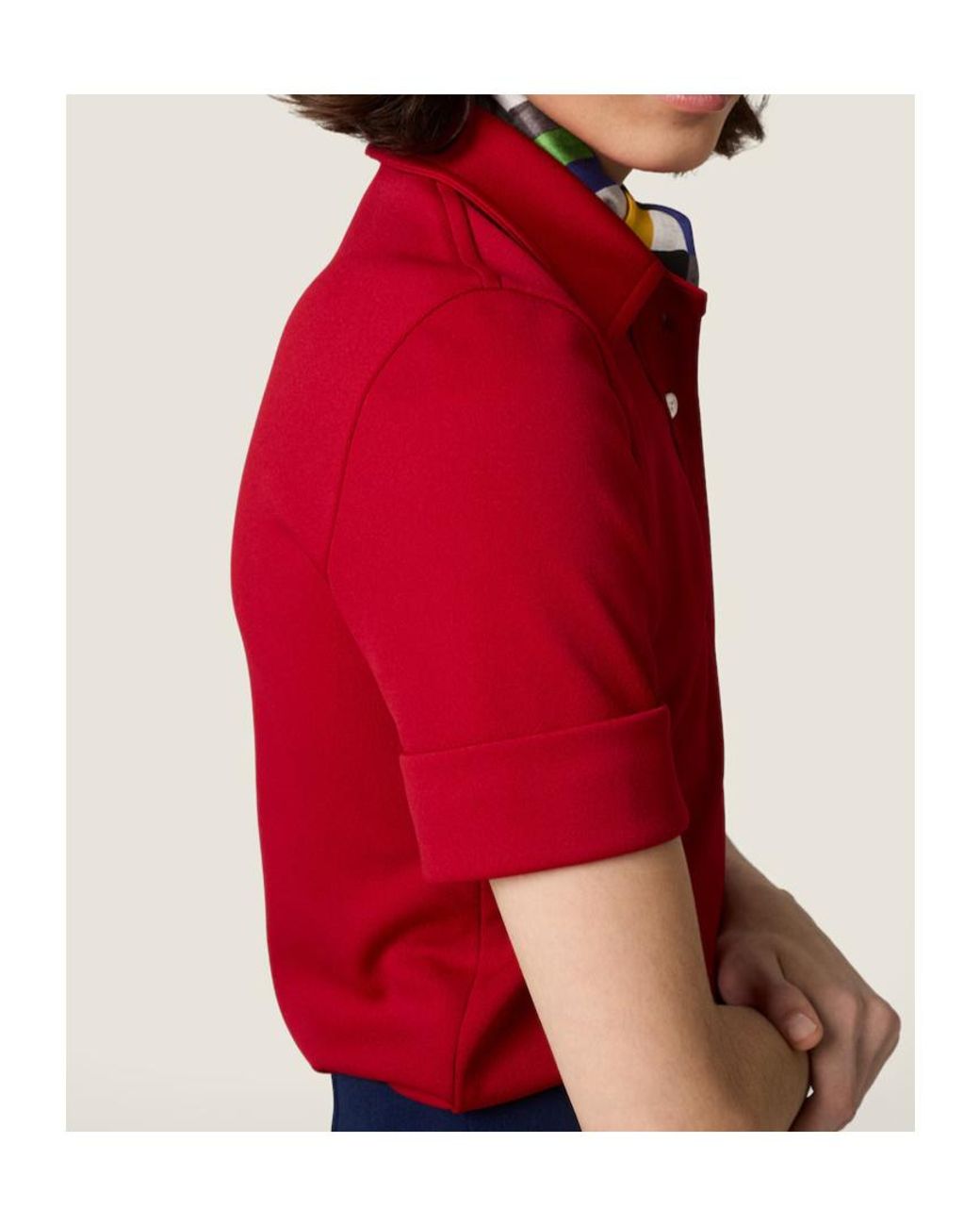 Miu Miu Red Technical Jersey Polo Shirt