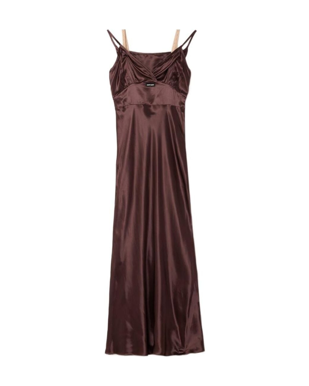 Miu Miu Brown Long Satin Dress