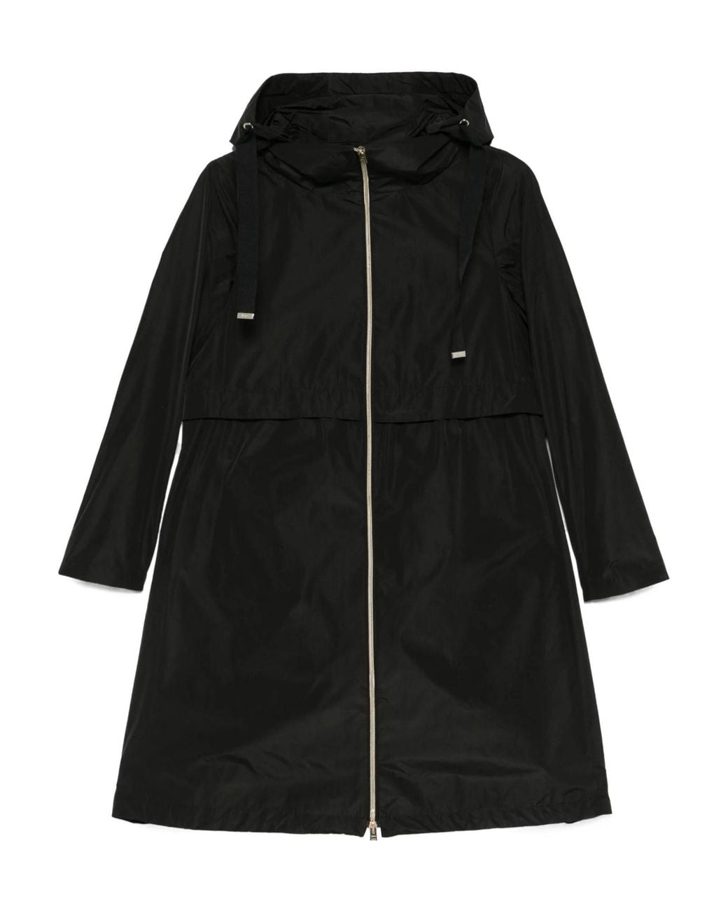 Herno Blue Long A-Line Hooded Jacket
