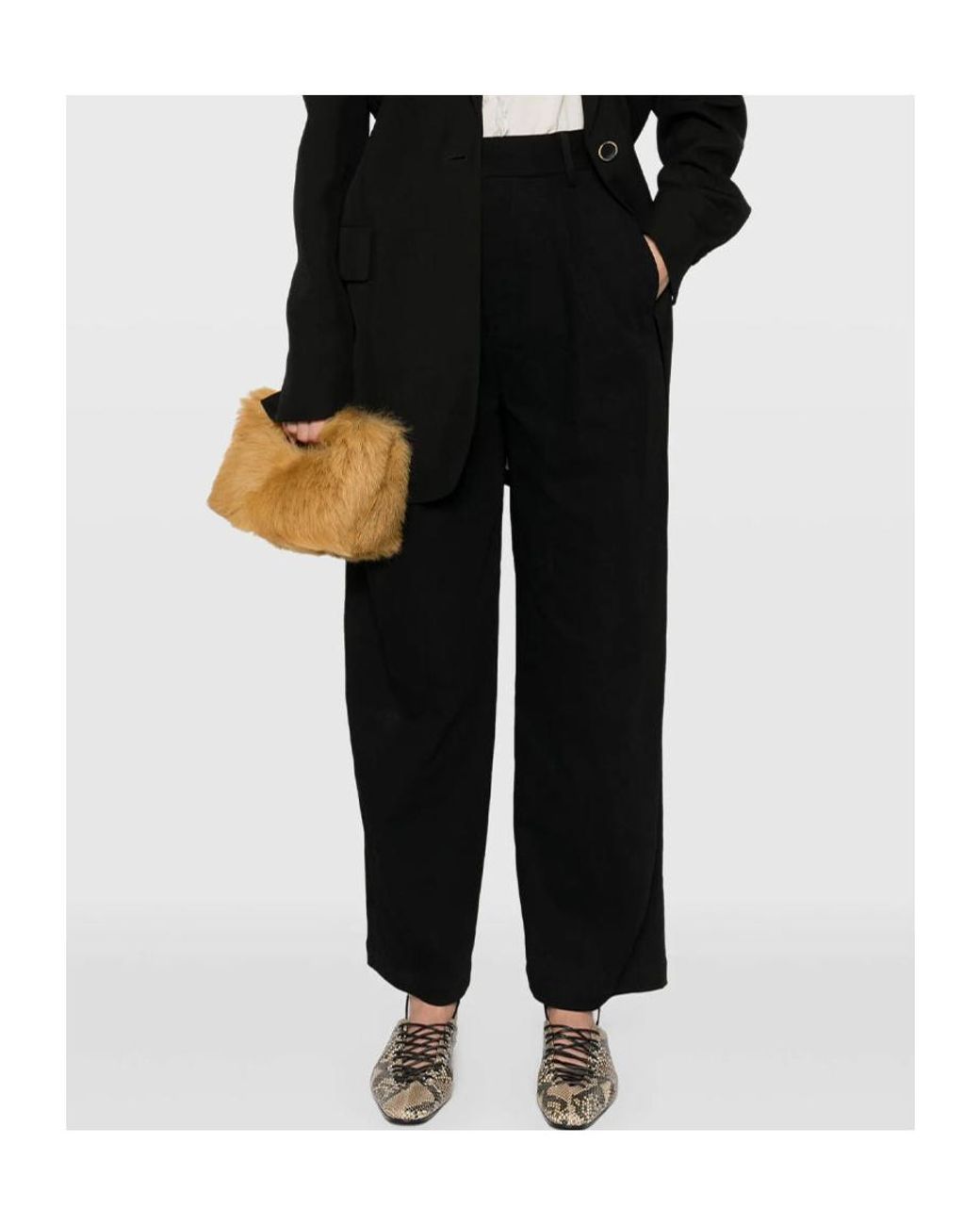 Uma Wang Black Belt Loop Casual Pants
