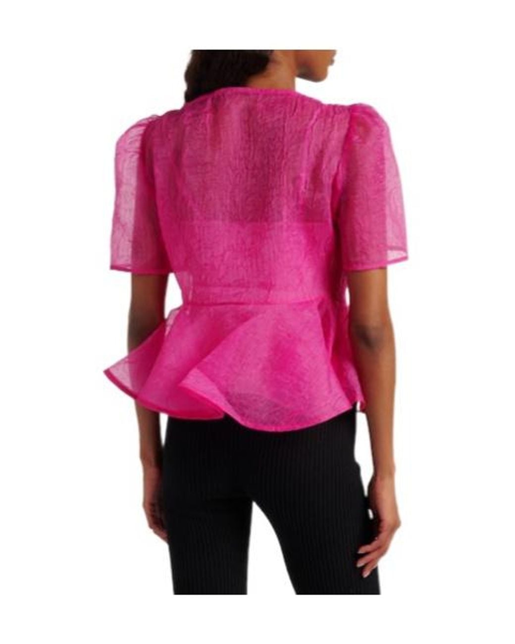 Ganni Pink Short-Sleeved Top