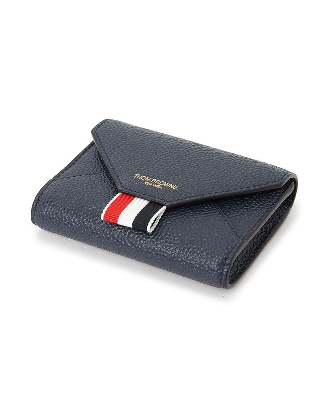 Thom Browne Blue Stripe Detailed Envelope Card Case
