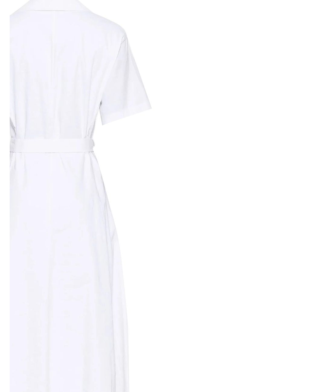 Theory White Tied Fastened Short-Sleeved Midi Dress