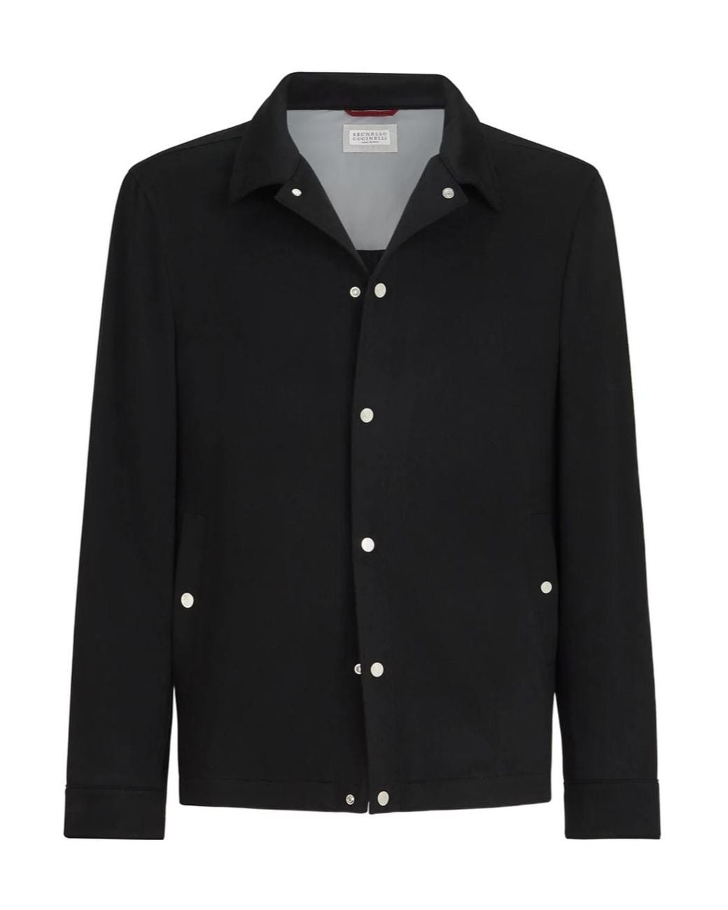 Brunello Cucinelli Black Lightweight Cashmere Flannel Outerwear Jacket for men