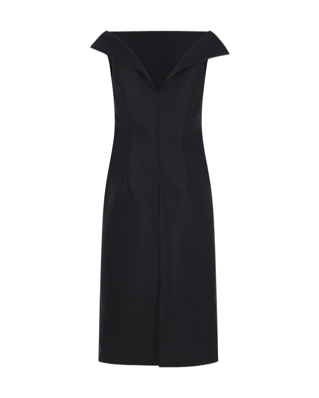 Balenciaga Black Off-Shoulder Midi Dress