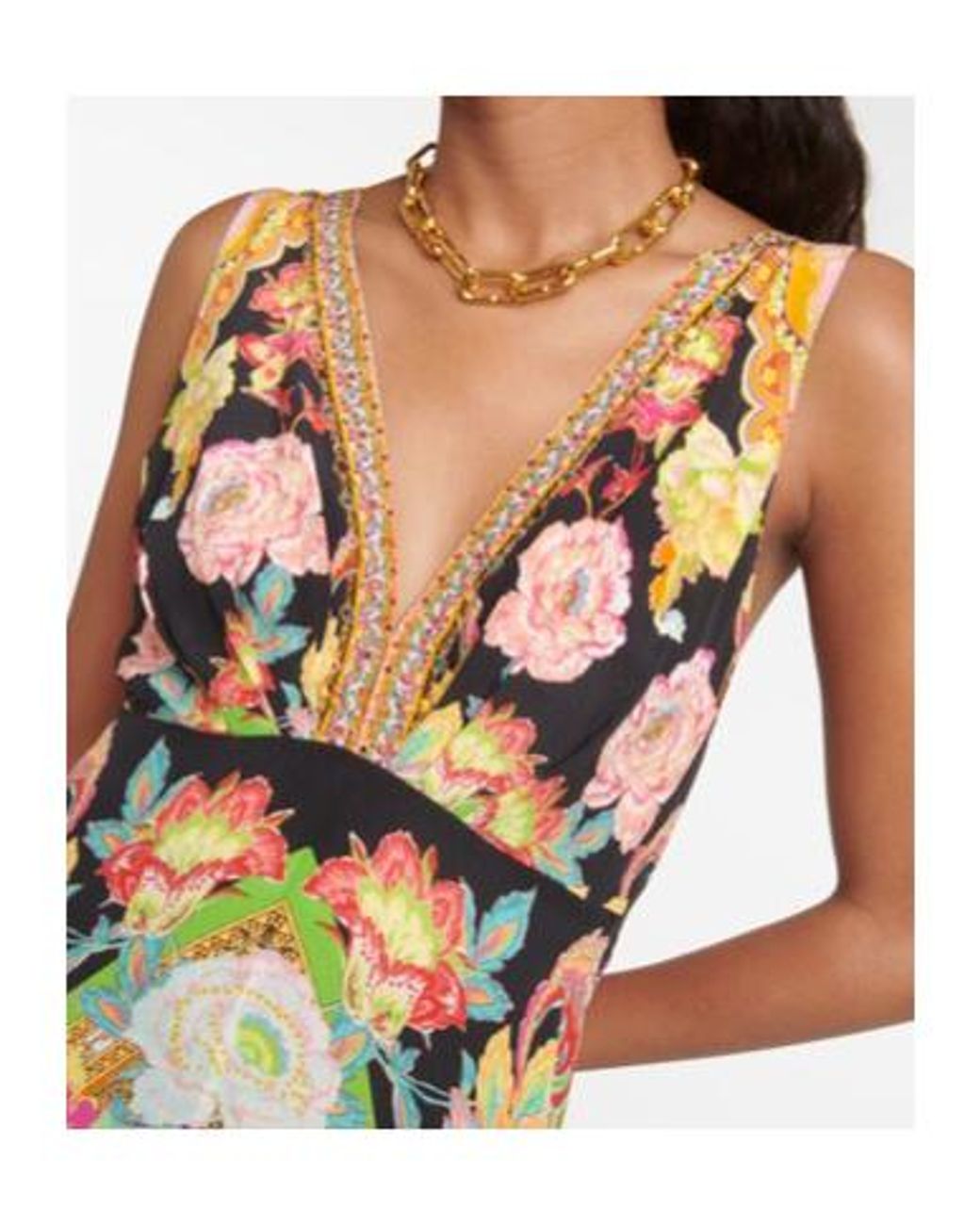 Camilla Metallic Printed Silk Maxi Dress