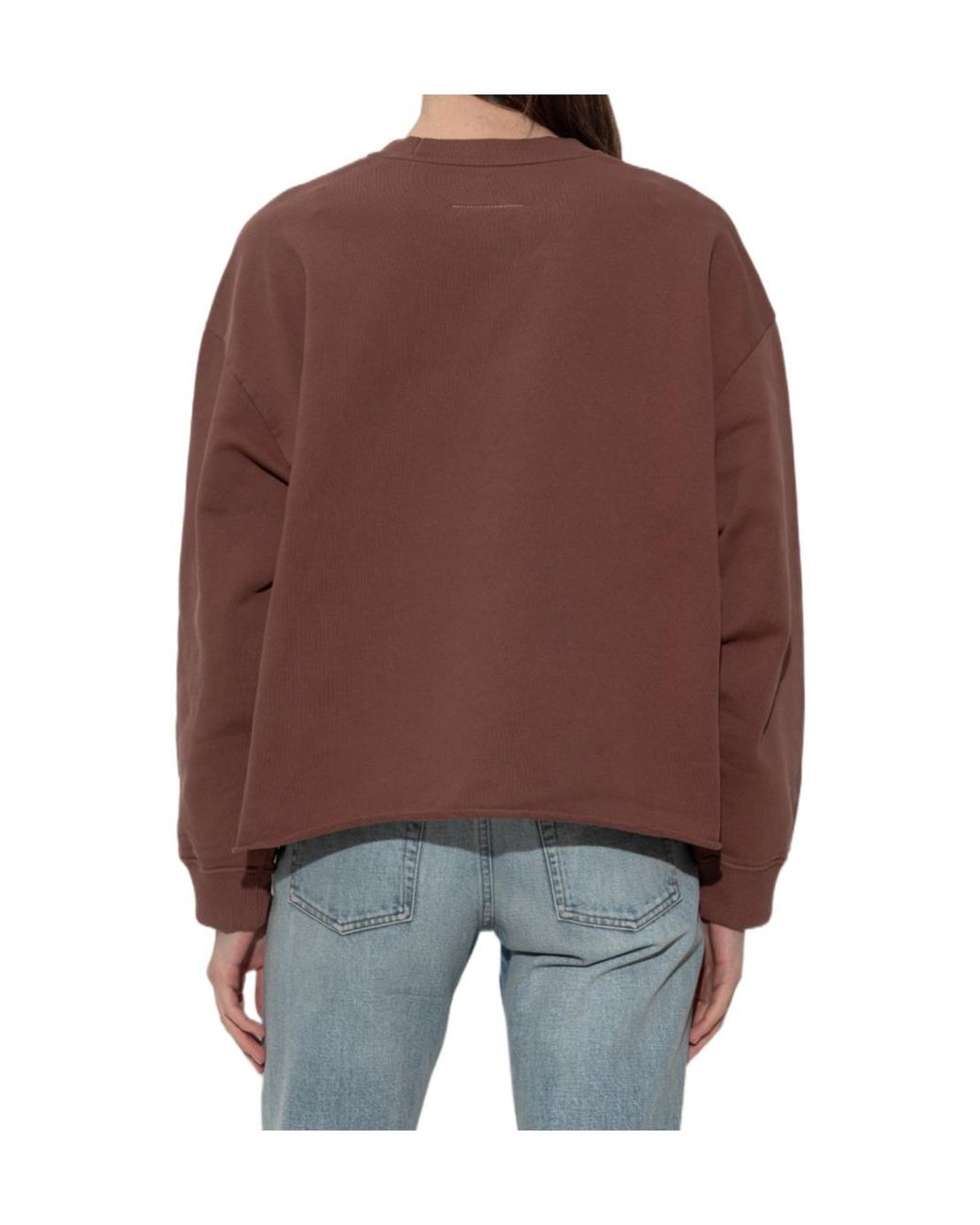 MM6 by Maison Margiela Purple Raw Edge Logo Sweatshirt