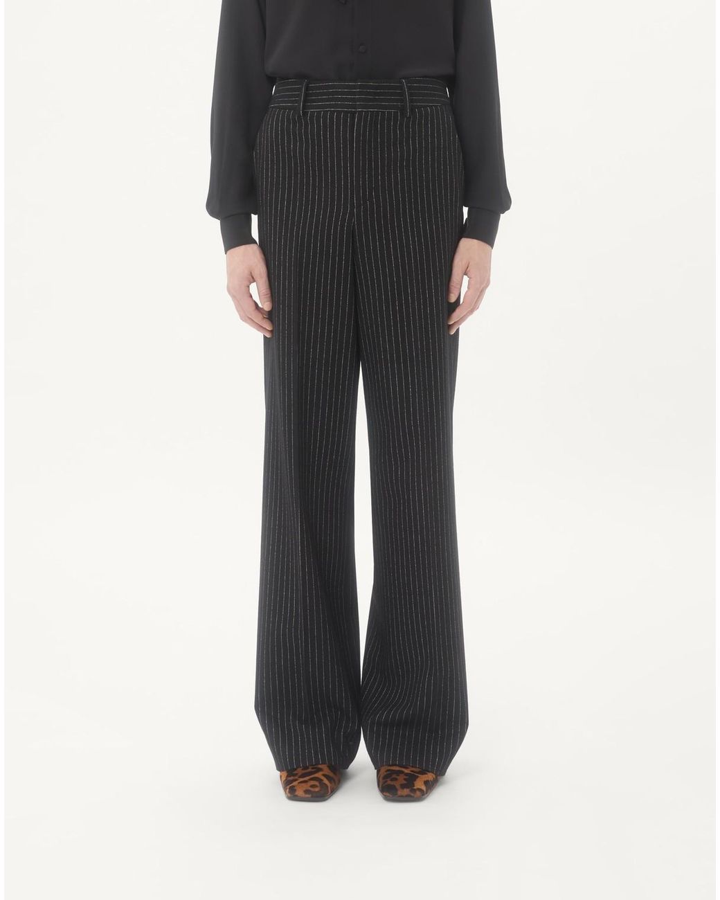 Valentino Black Pinstriped Pants for men